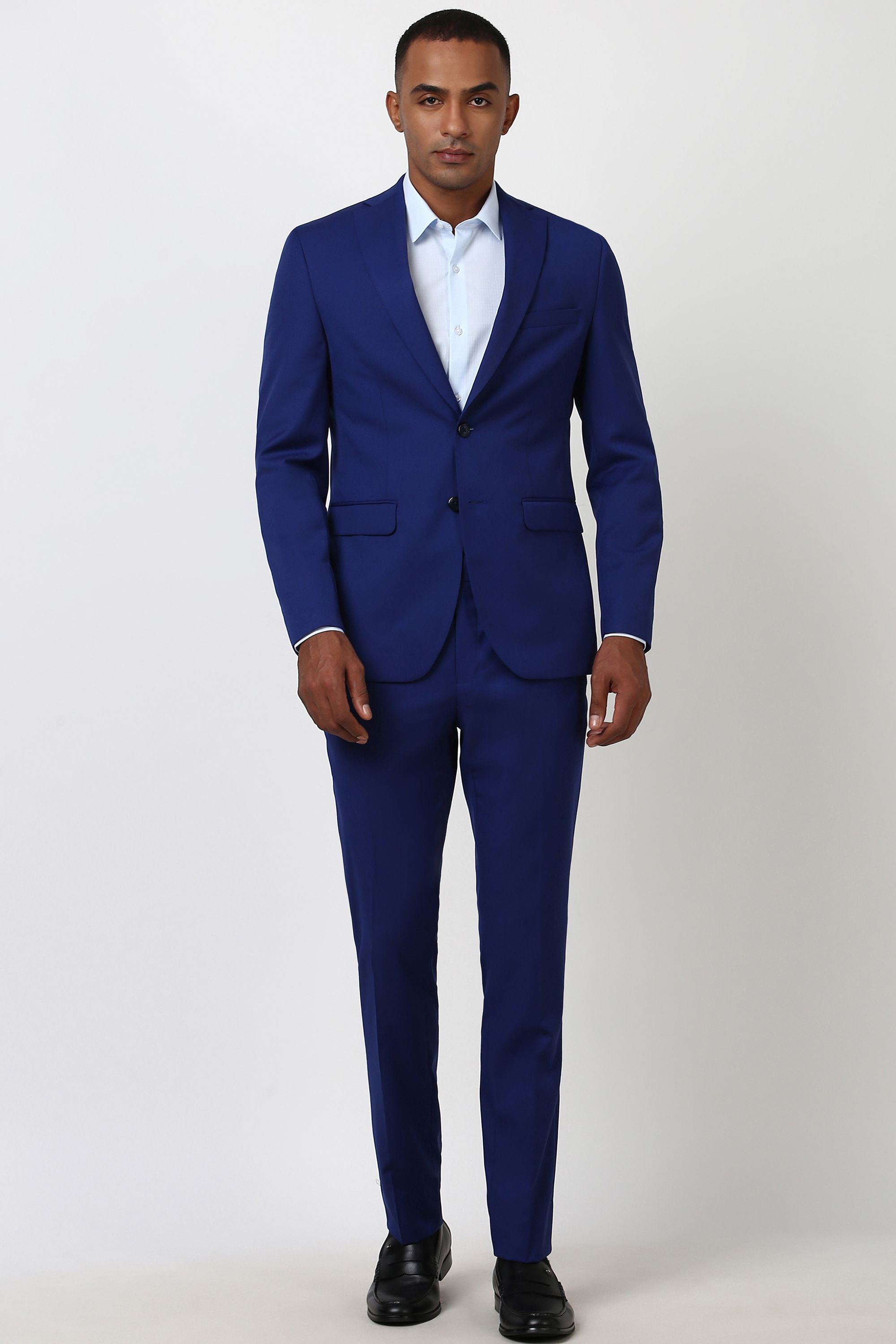 peter england Men Two Piece Suit Textured Suit-picture-24