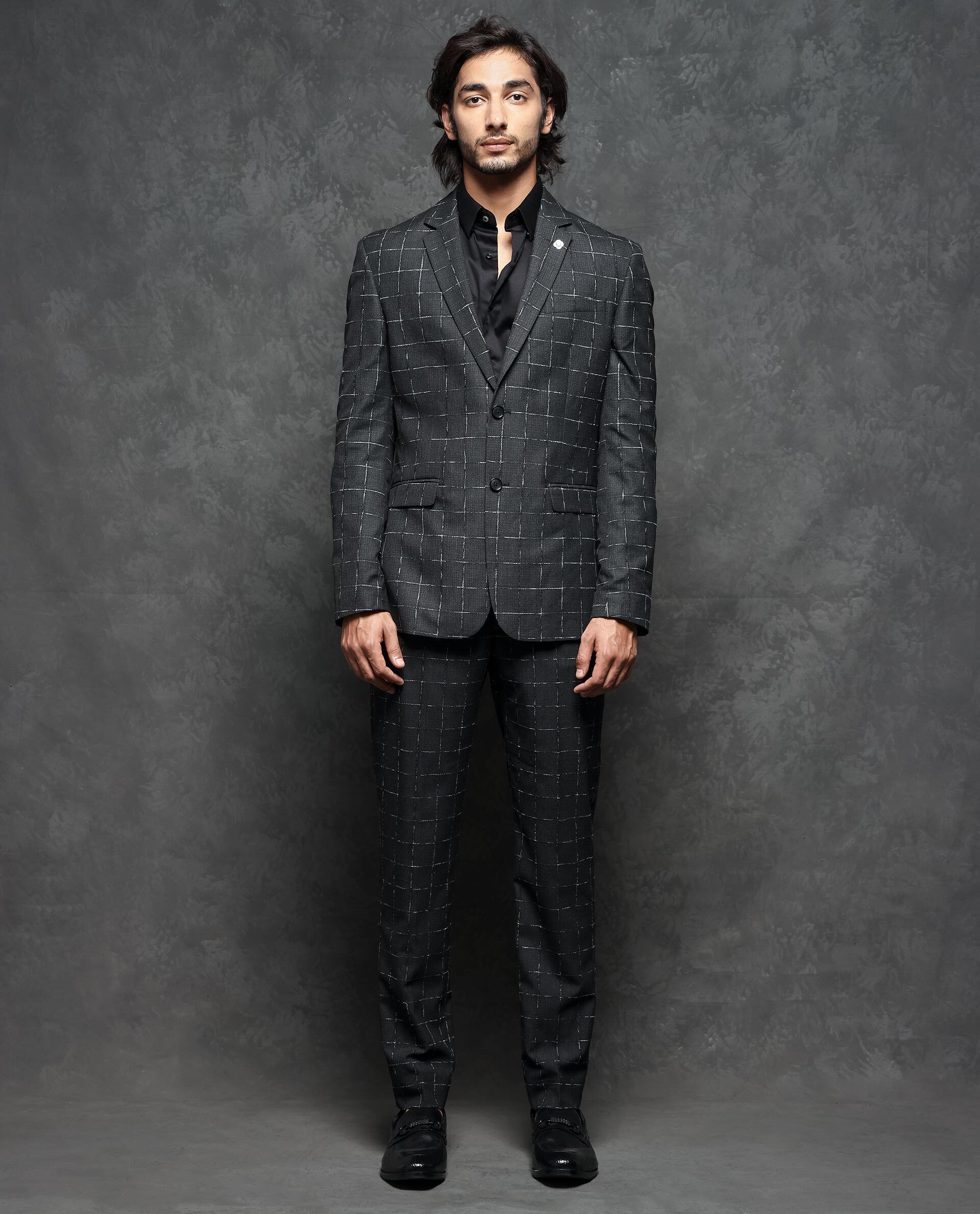 rare rabbit Men Suits Checkered Suit-picture-19