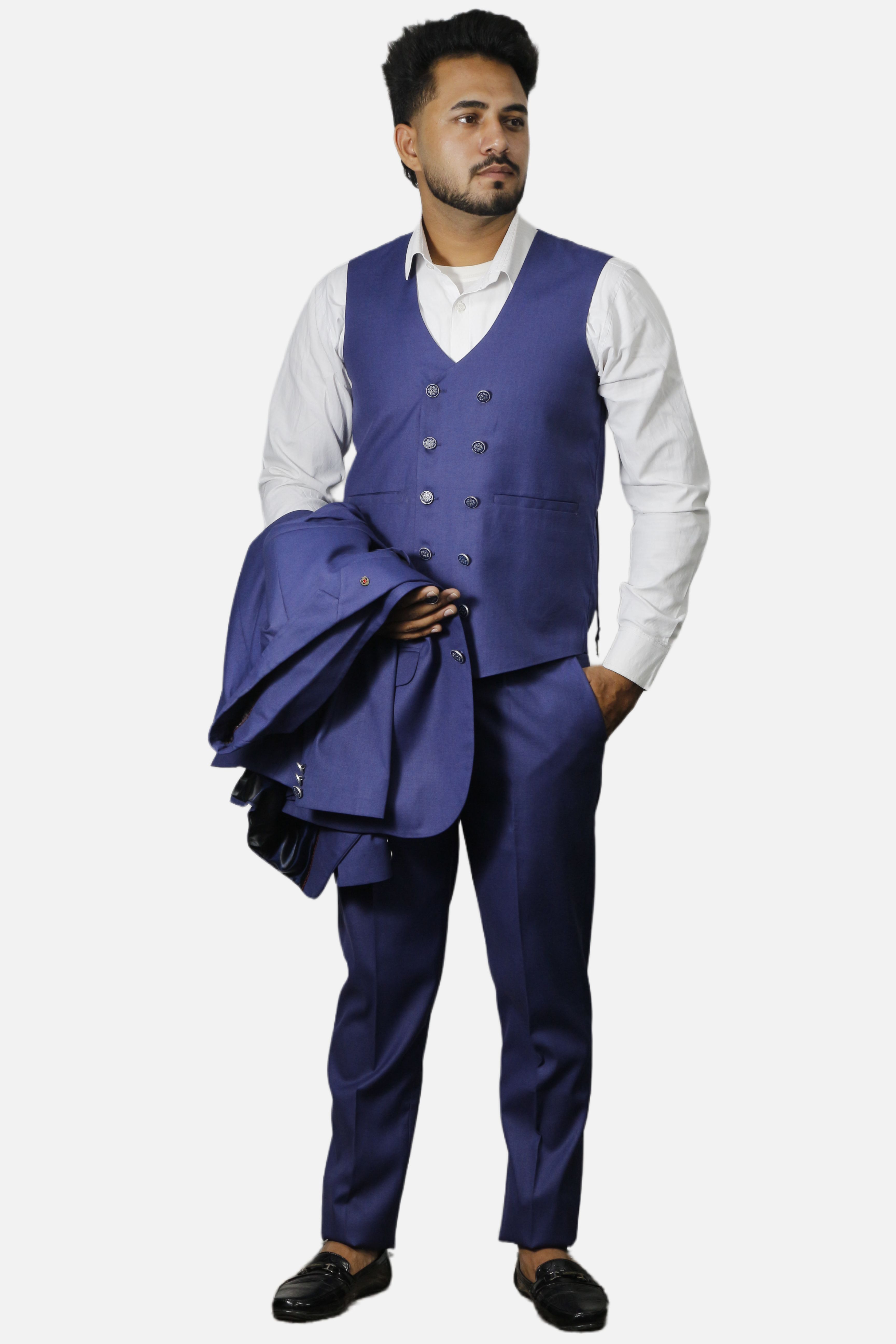 gargian master cut Men Coat Pant Set Solid Suit-picture-21