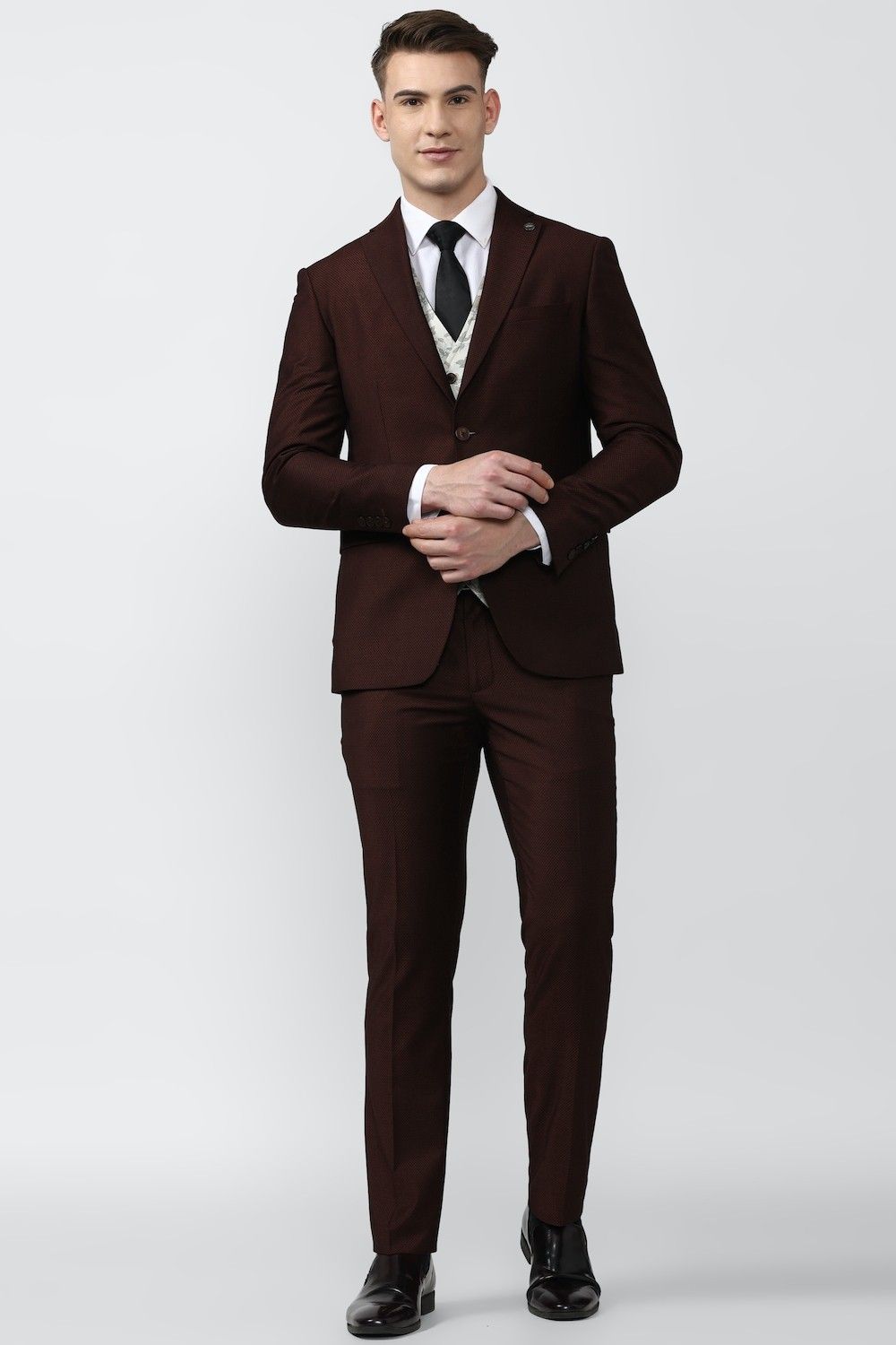 peter england Men Single Breasted - 2 button Solid Suit-picture-13
