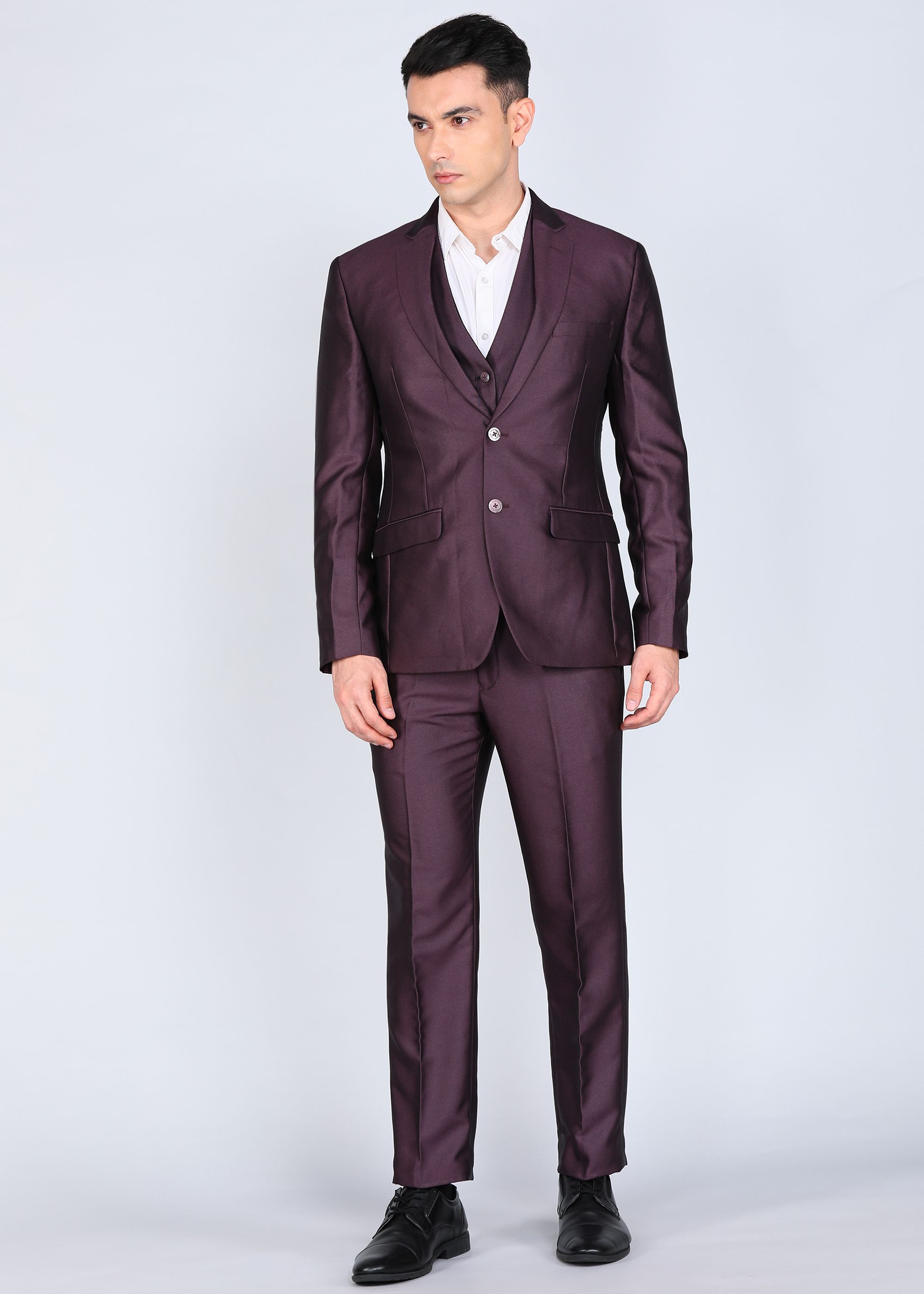 park avenue Men 3PC NOTCH REV W/C - S.SLIM FT 83% TR/17% RAYON Self Design Suit-picture-18
