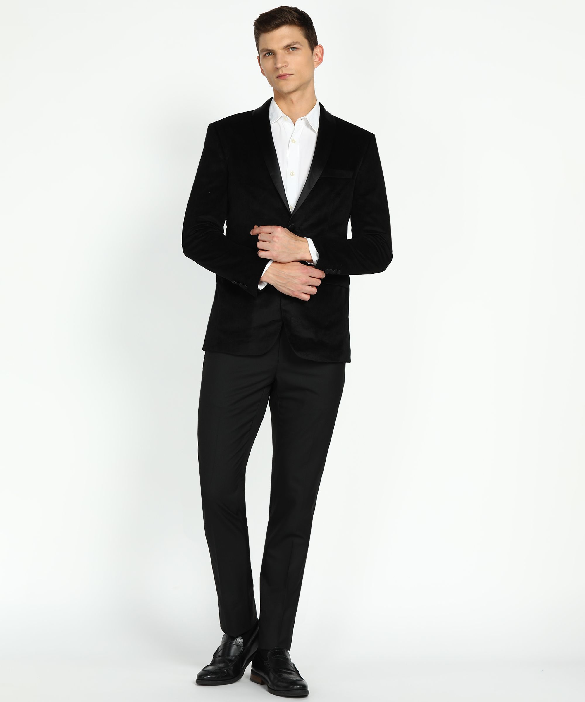 peter england Men Single Breasted Solid Suit-picture-33