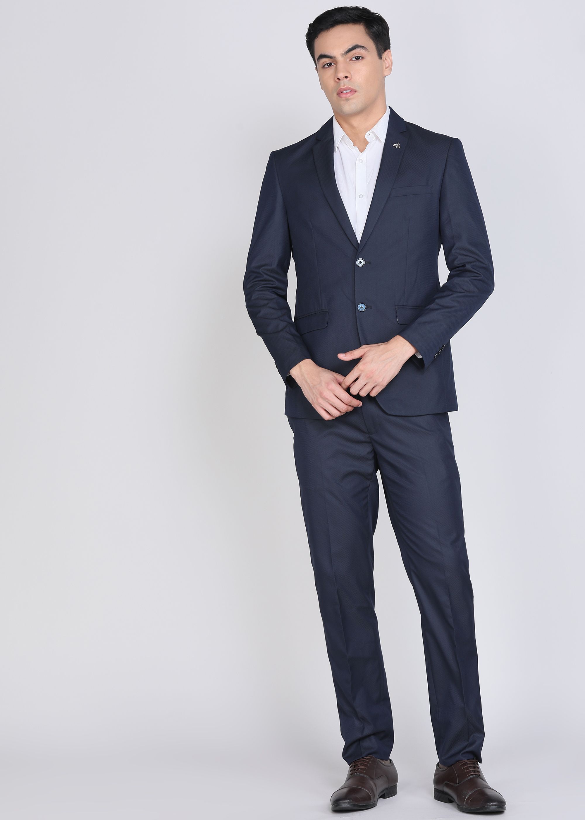peter england Men Tuxedo Style Checkered Suit-picture-29