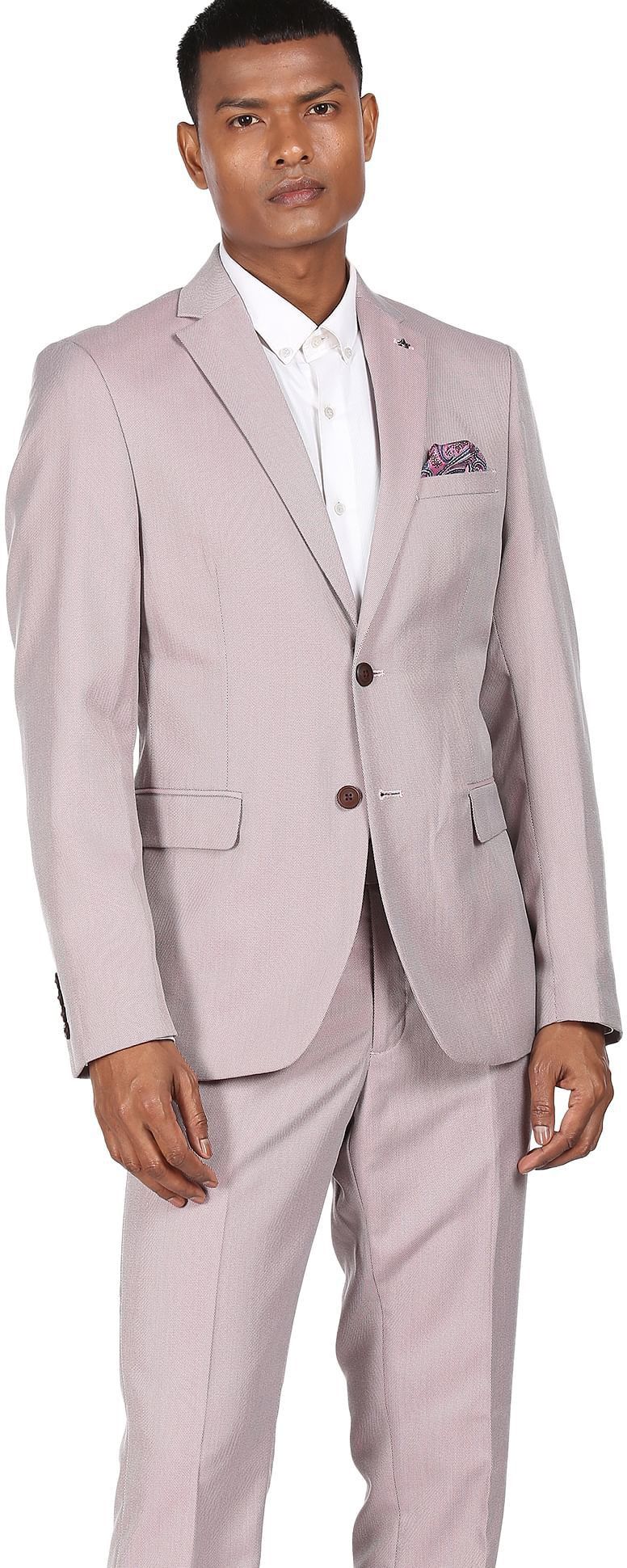 arrow Men Single-breasted Self Design Suit-picture-37