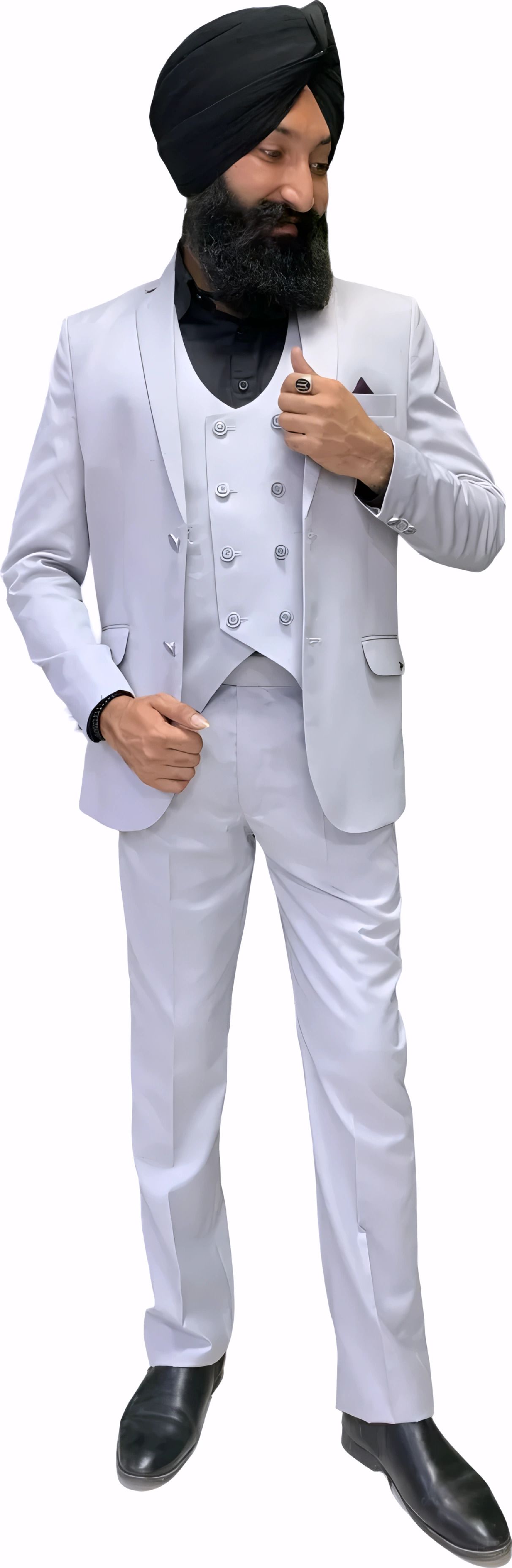 gargian master cut Men Single Breasted Solid Suit-picture-22