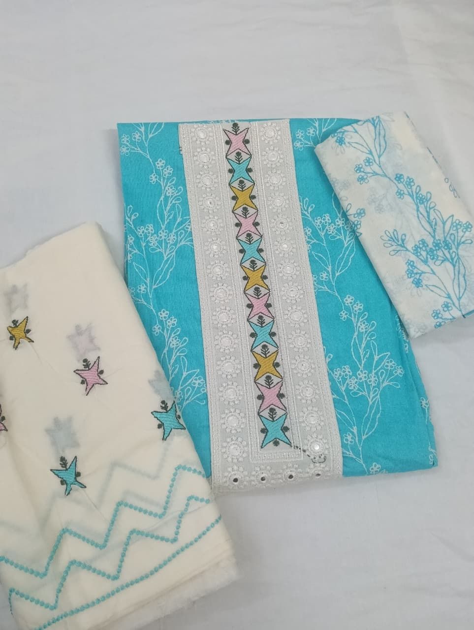 Women Stitching Embroidered, Printed Suit