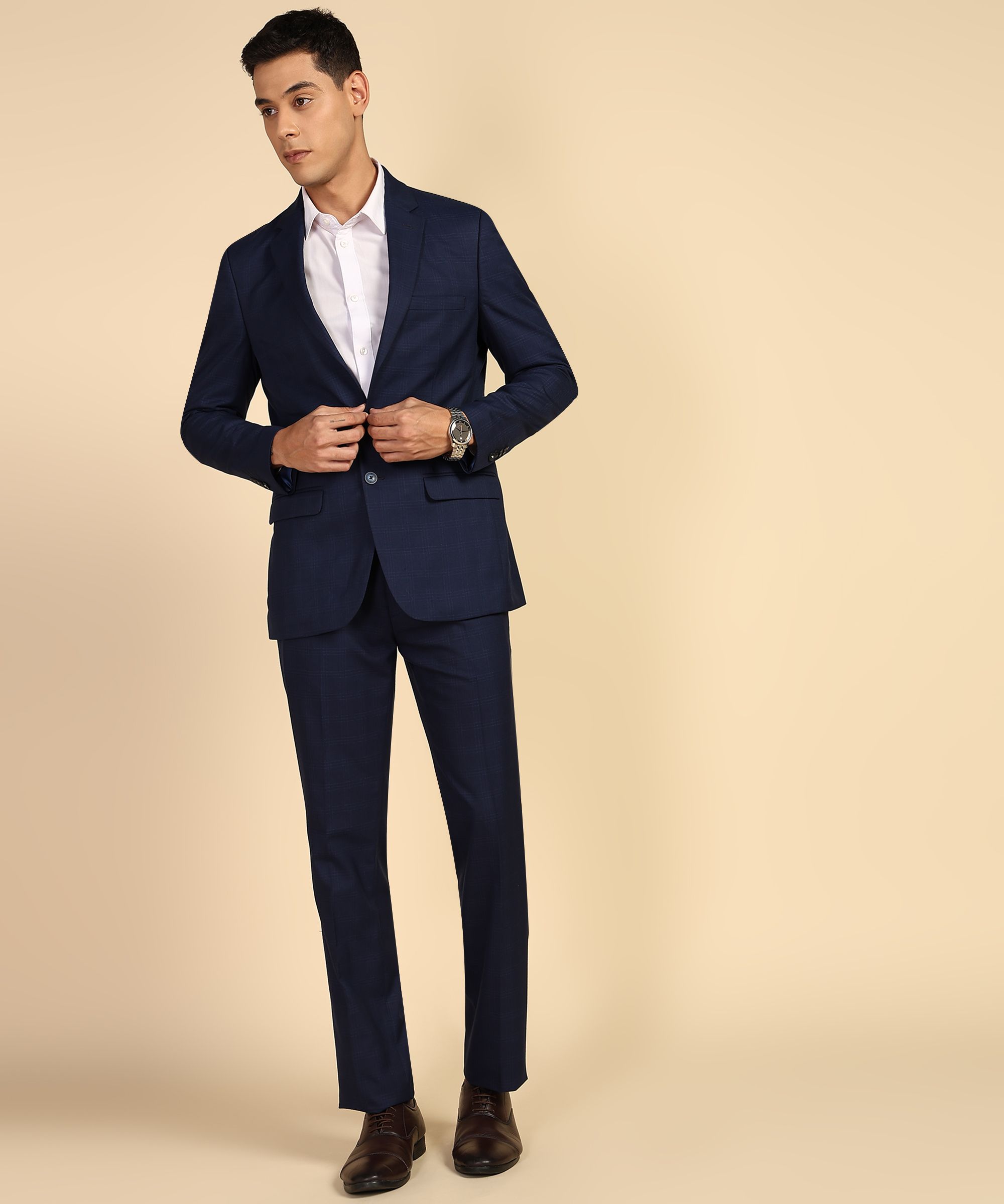raymond Men 2PC SB 2 BTN NOTCH LAPEL-CNT FIT Checkered Suit-picture-48
