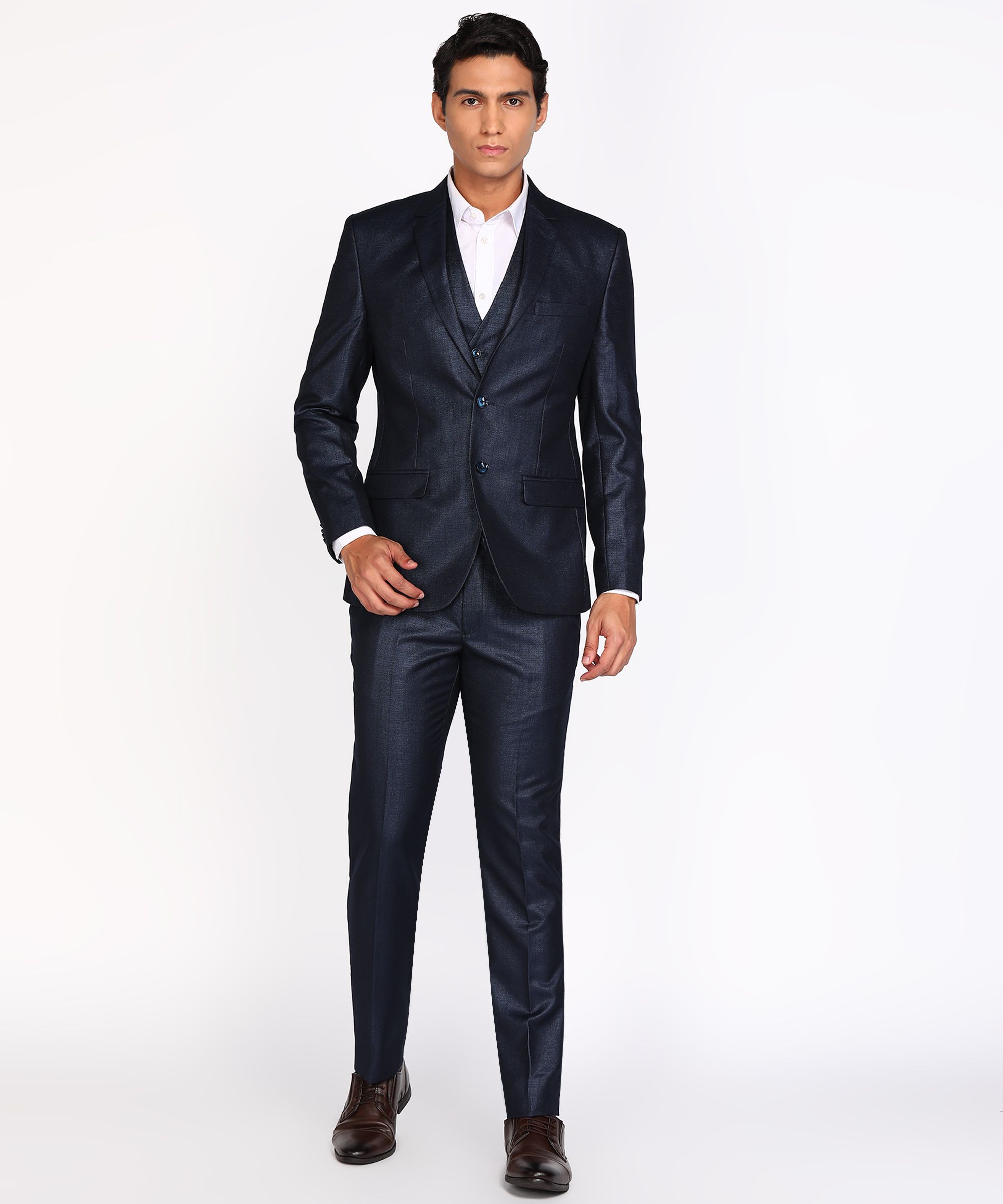 park avenue Men 3 PC Suit Solid Suit-picture-26