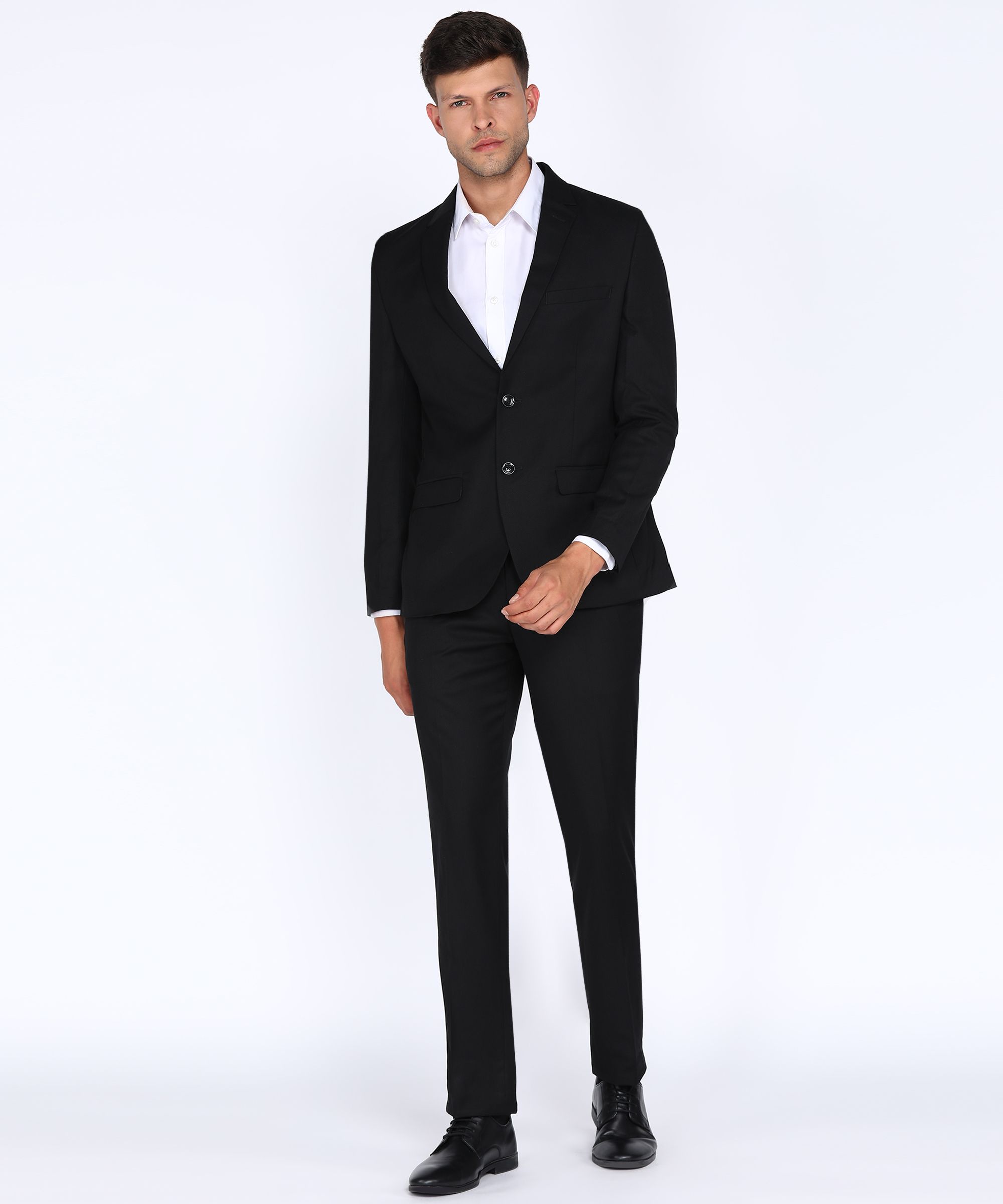 Men 2 PC Suit Self Design Suit-image-30