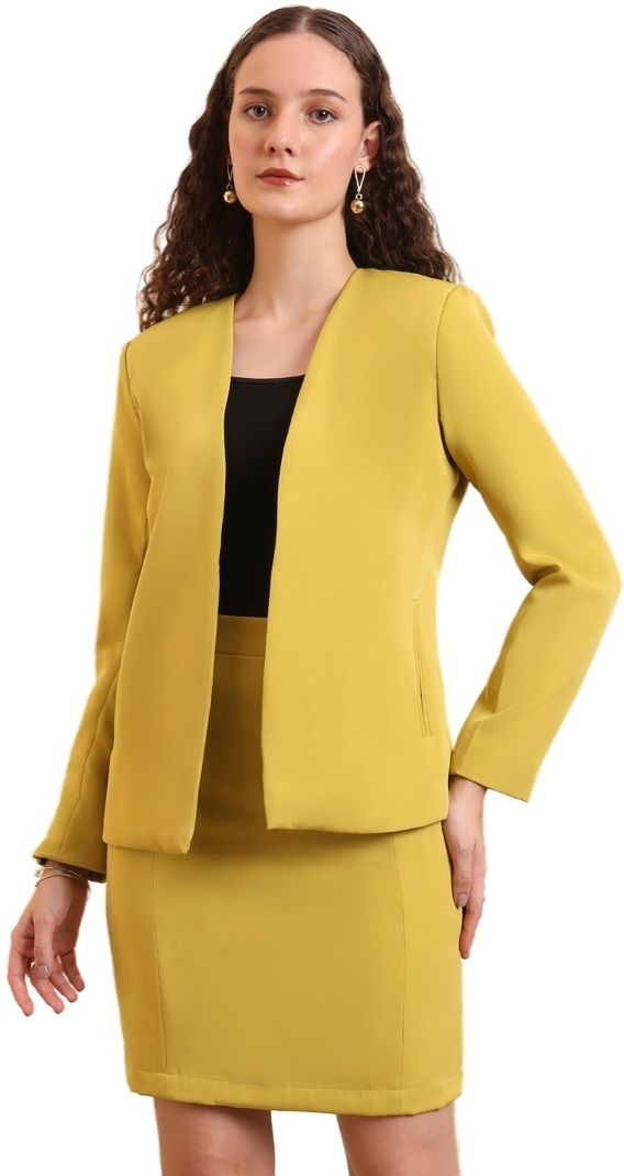 brinns Women Skirt Suit Solid Suit-picture-21