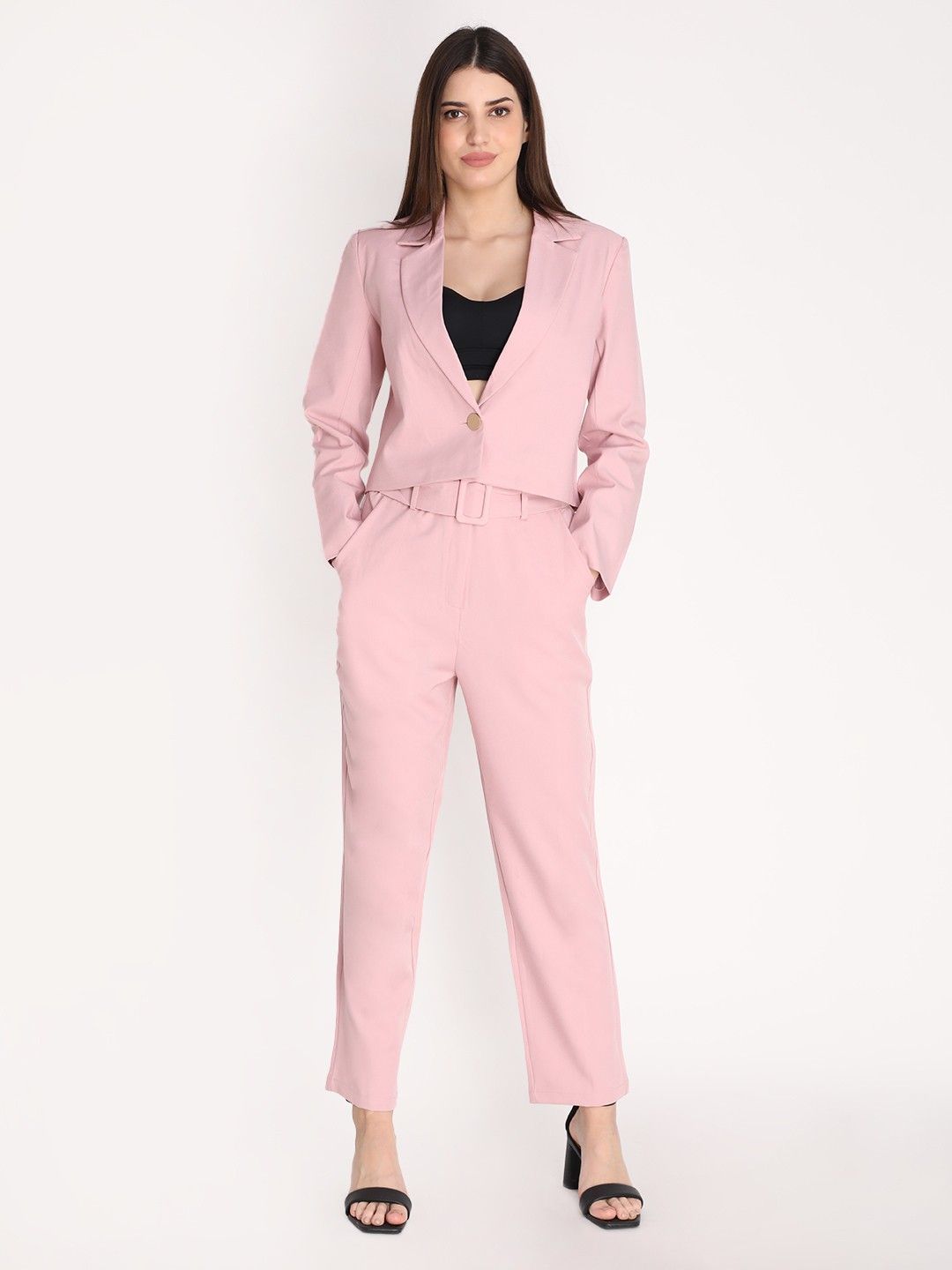 chkokko Women SingleBreasted Solid Suit-picture-17