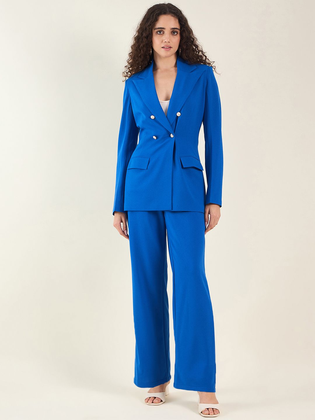 Women Tailored Blazer Co-ord Set for Women Solid Suit