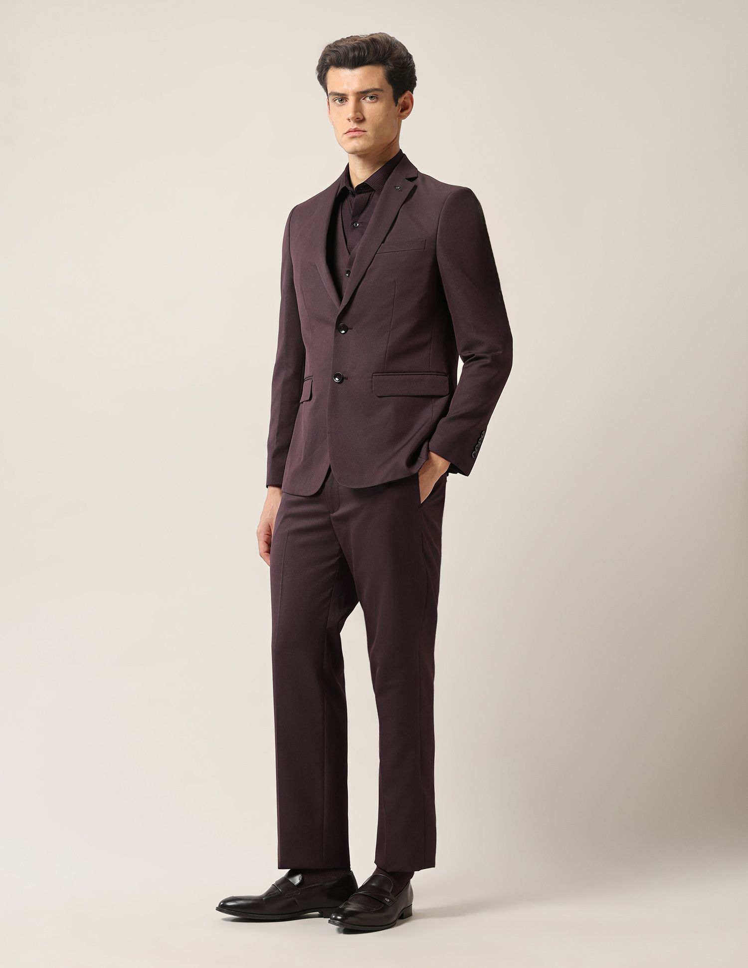arrow Men 3-piece Self Design Suit-picture-40