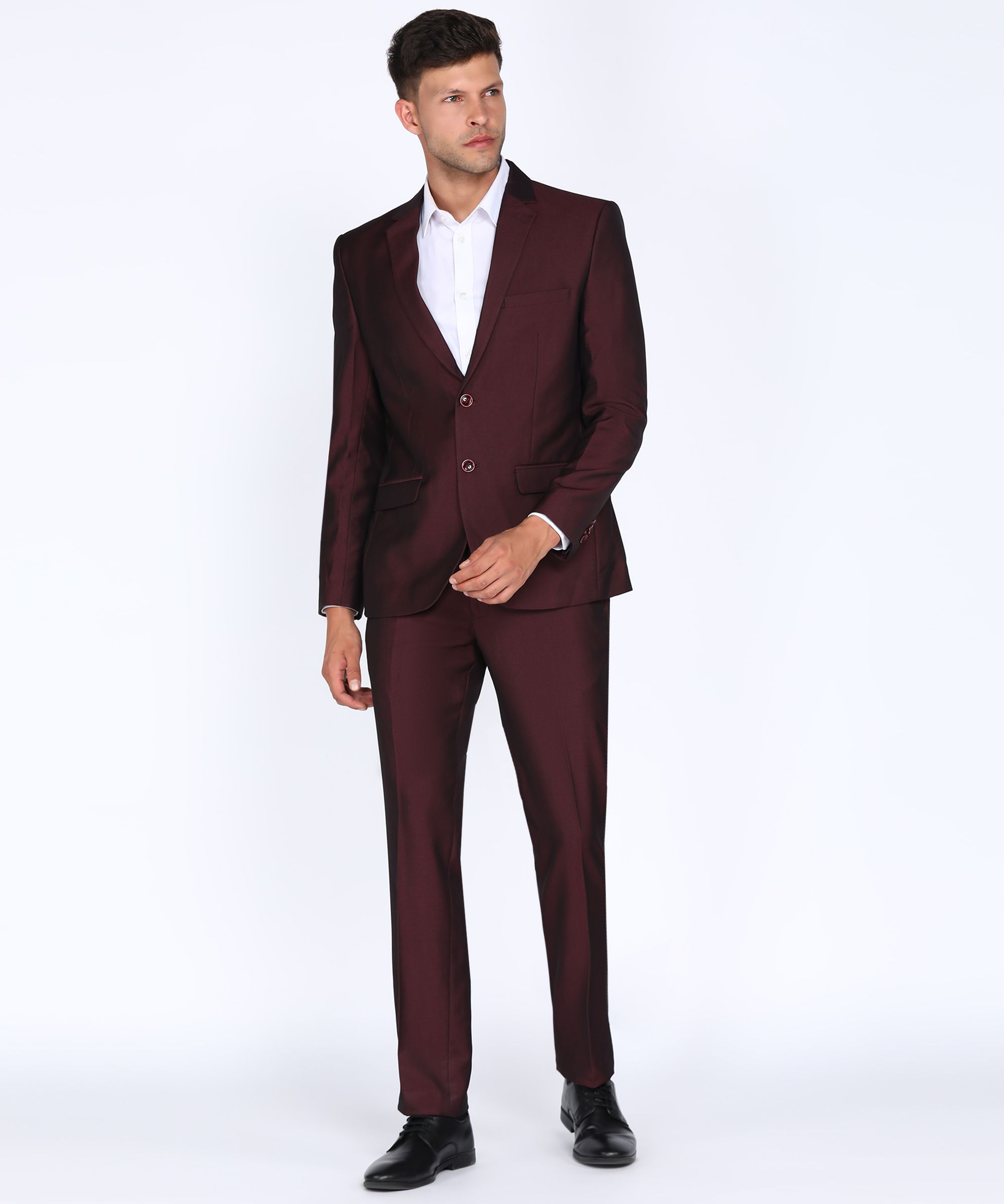 Men 2 PC Suit Solid Suit