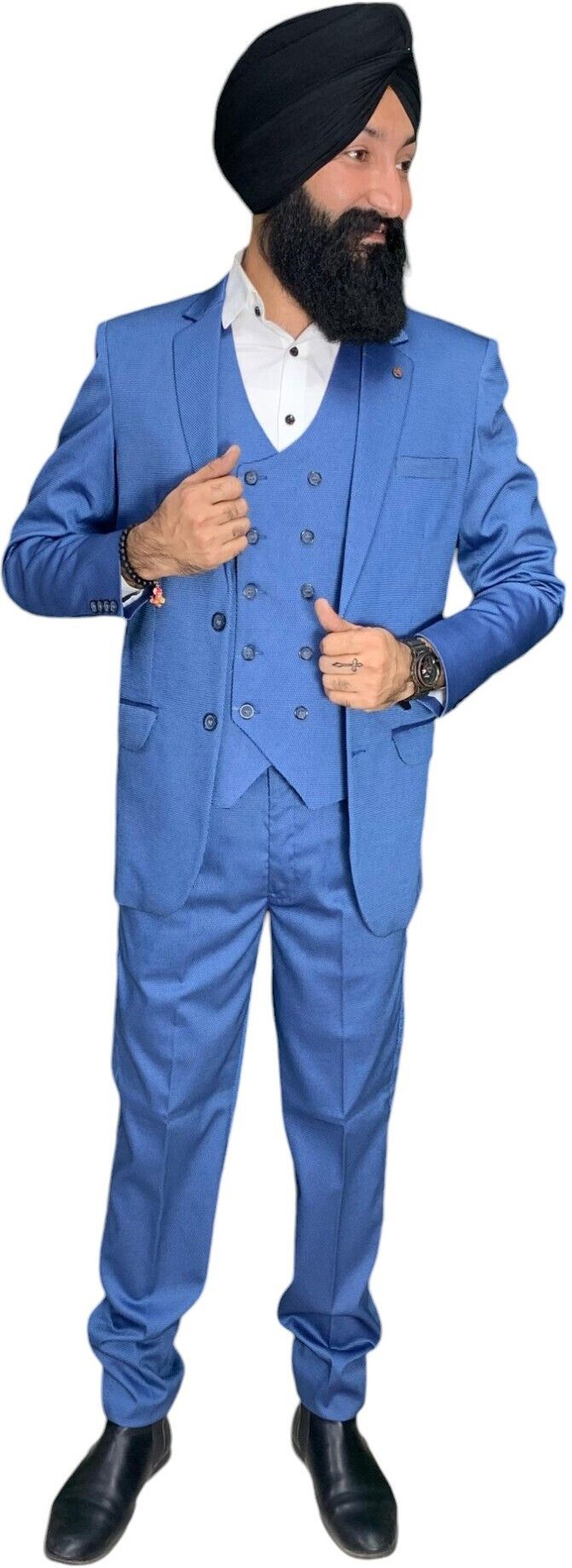 gargian master cut Men Coat Pant Set Solid Suit-picture-12