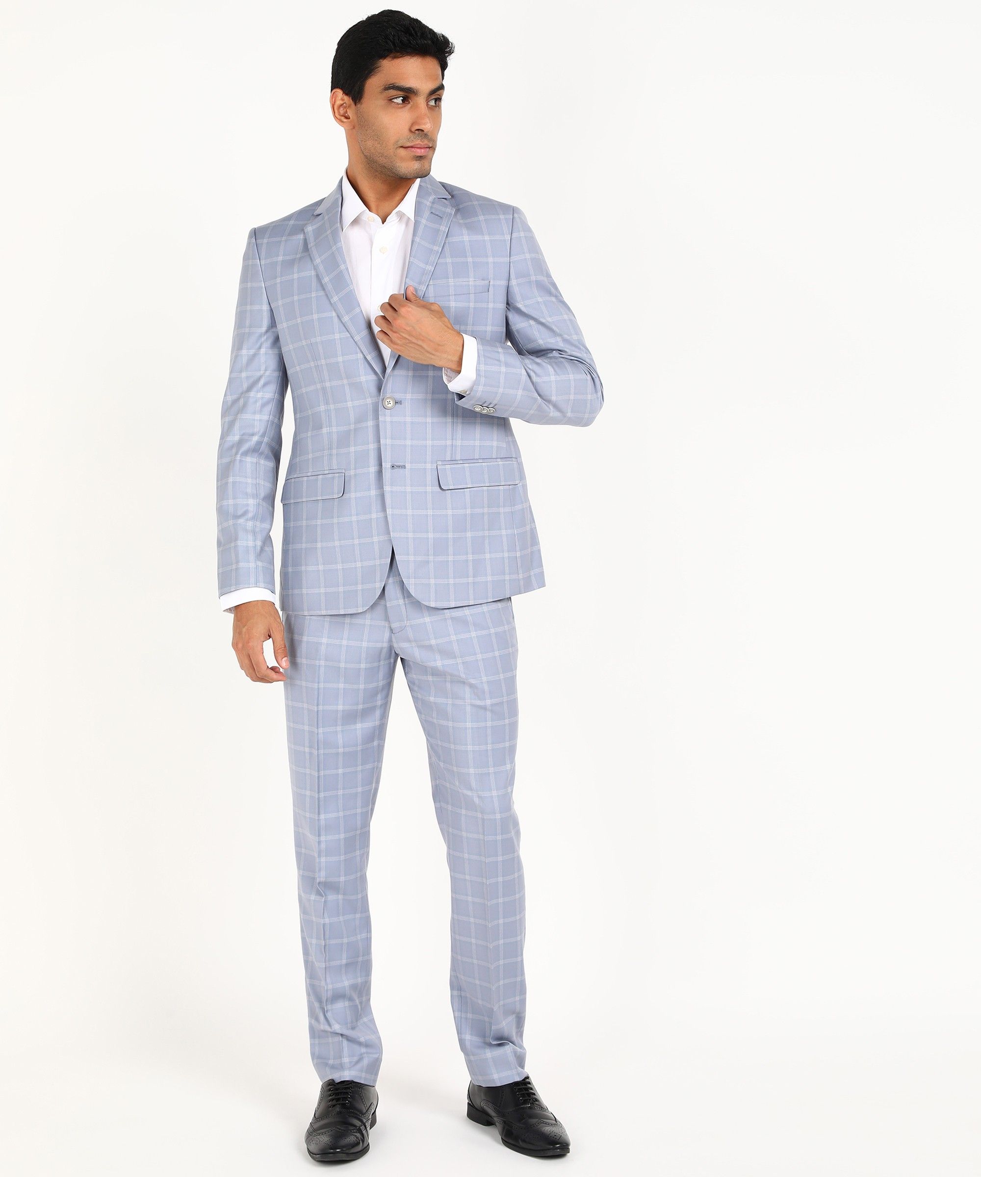 park avenue Men 2 Piece Suit Checkered Suit-picture-20