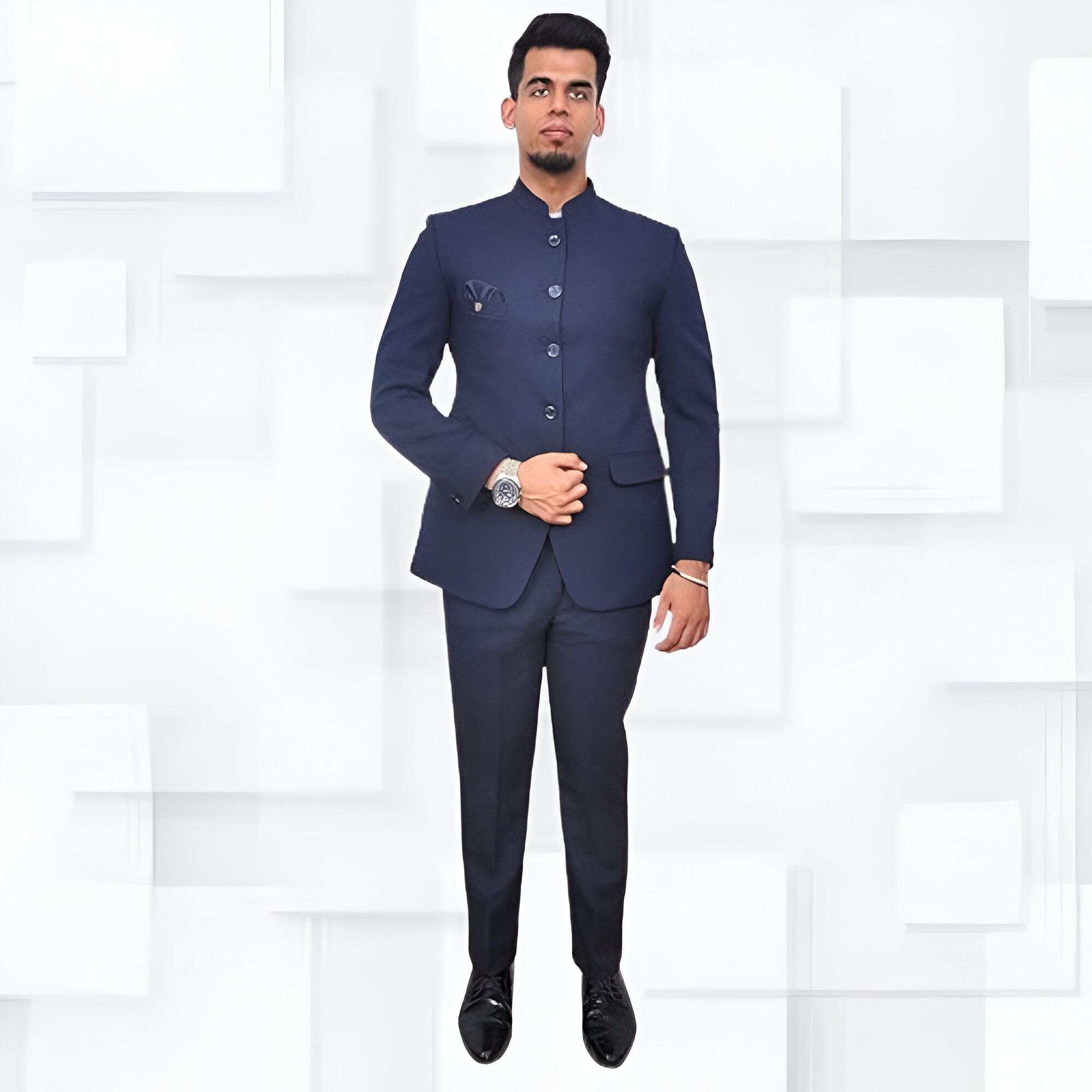 risani Men Bandhgala Solid Suit-picture-36