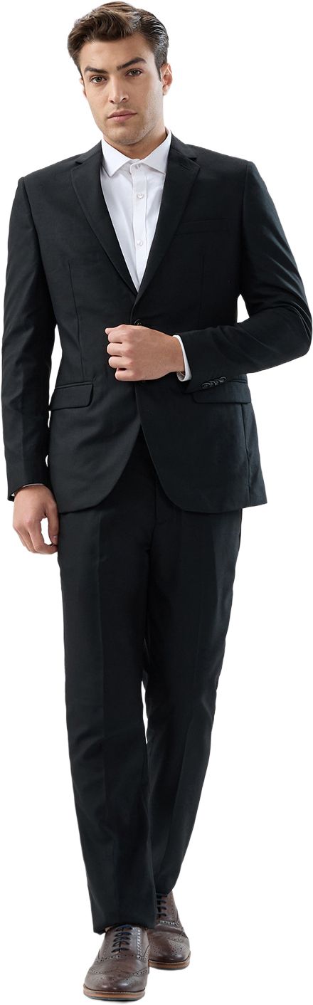 park avenue Men Single Breasted Solid Suit-picture-37