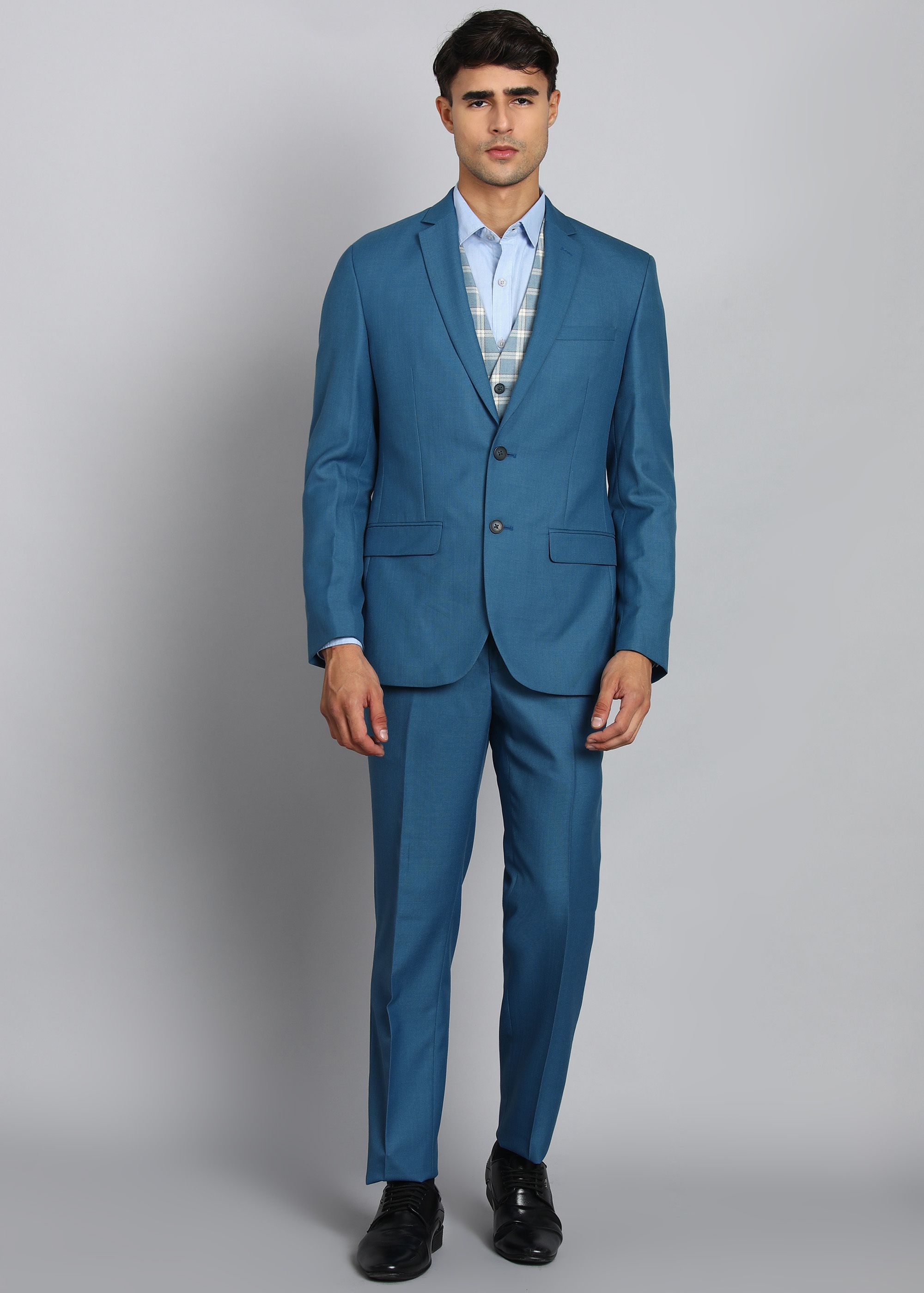 park avenue Men 3 Piece Suit Solid Suit-picture-41