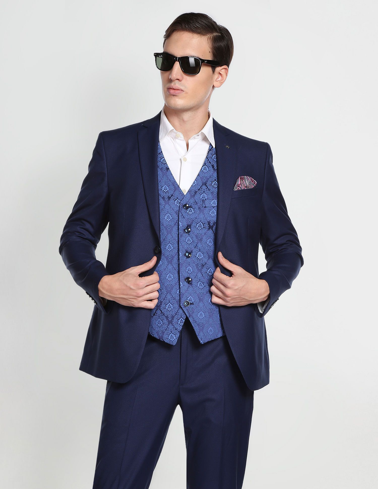arrow Men Blazer Self Design Suit-picture-12