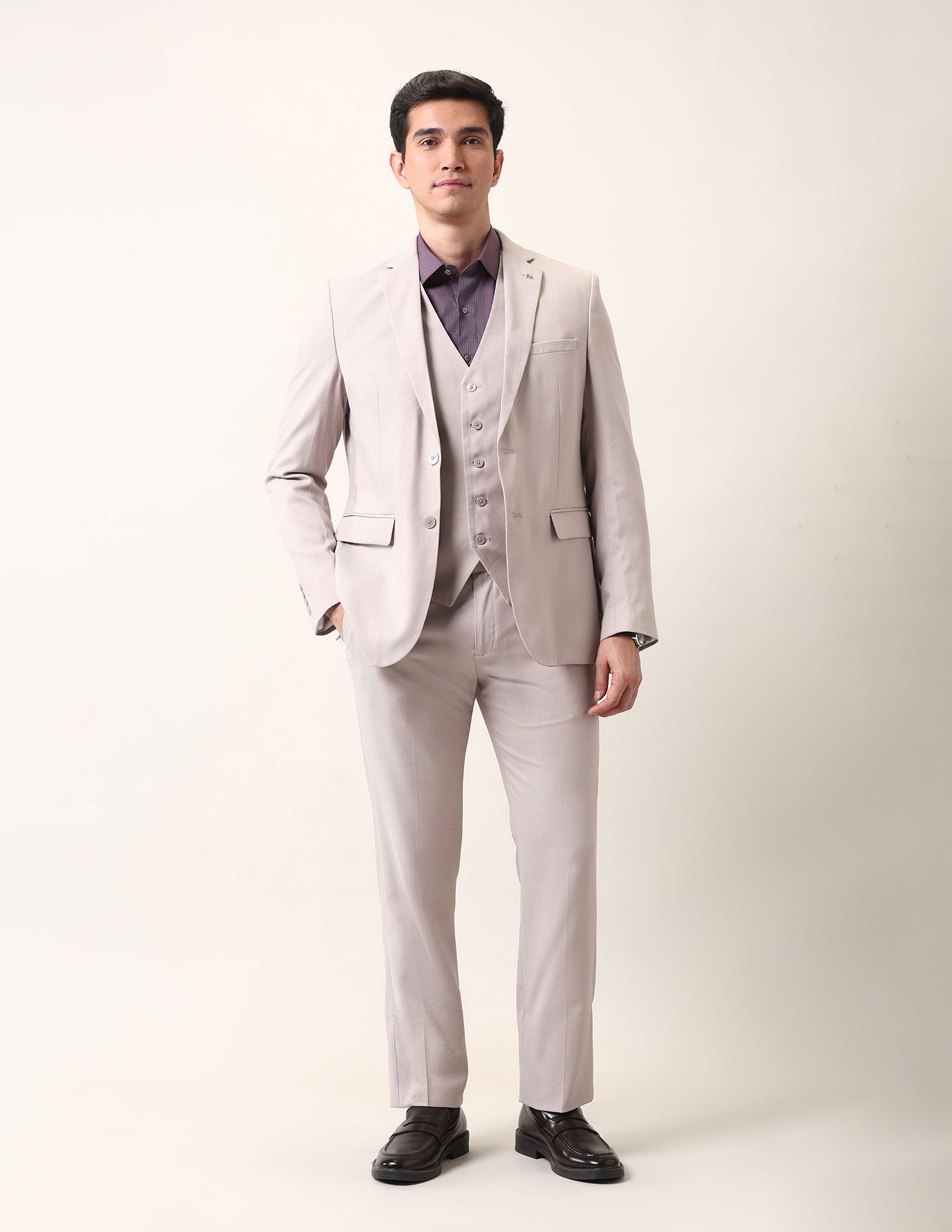 arrow Men 3-piece Self Design Suit-picture-29
