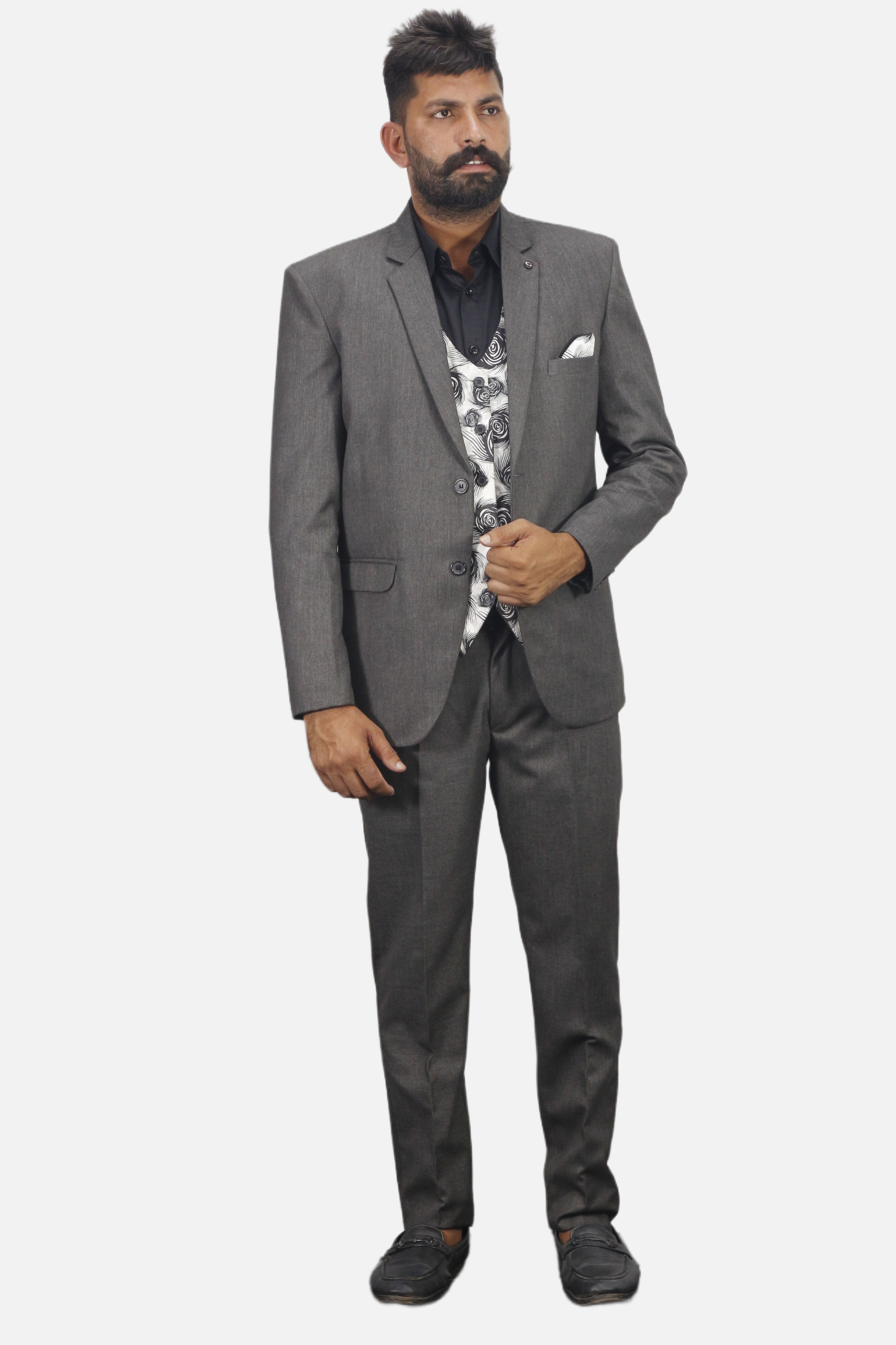 gargian master cut Men Single Breasted Self Design Suit-picture-12