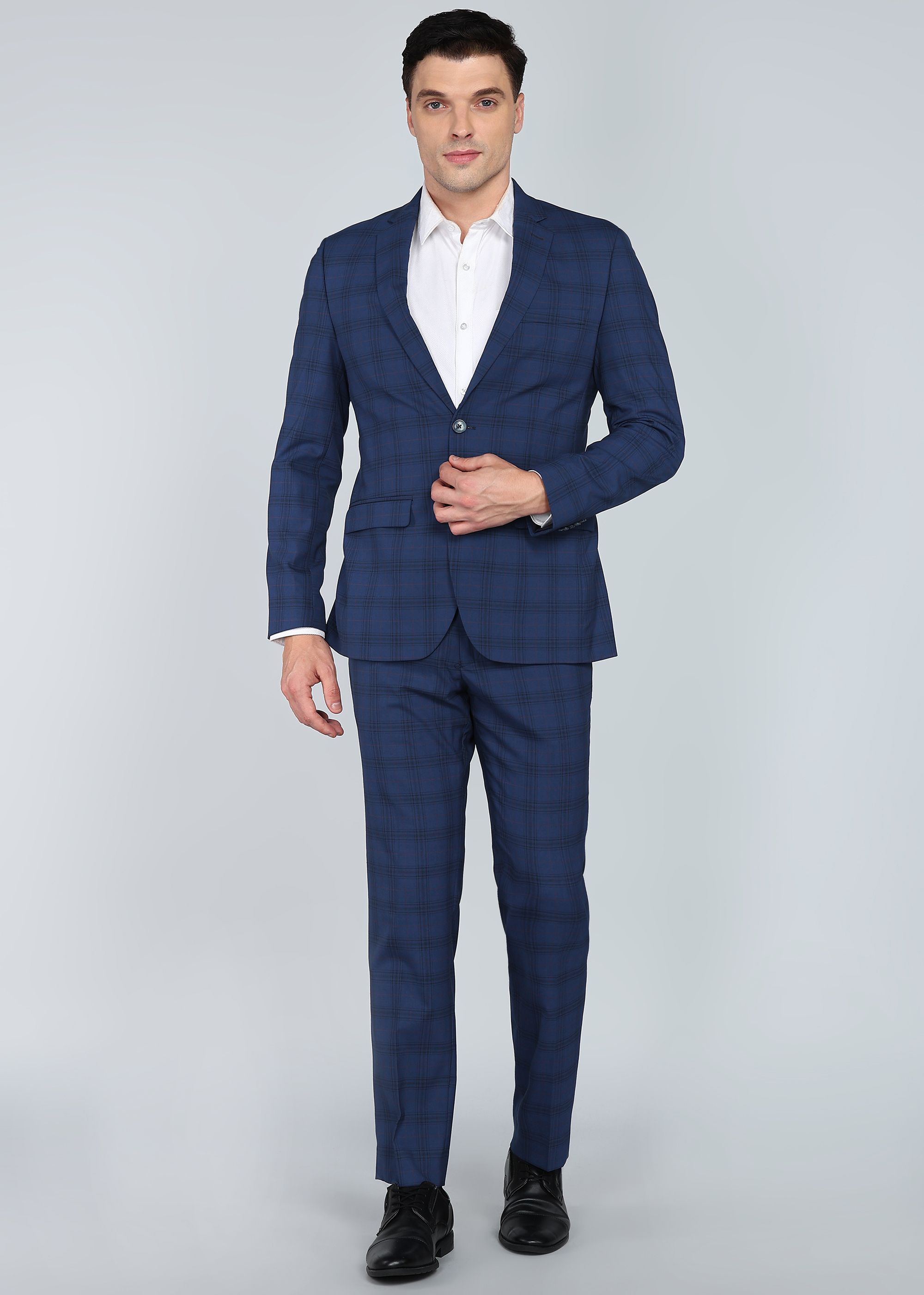 park avenue Men 2PC NOTCH FLEX - S.SLIM Checkered Suit-picture-34