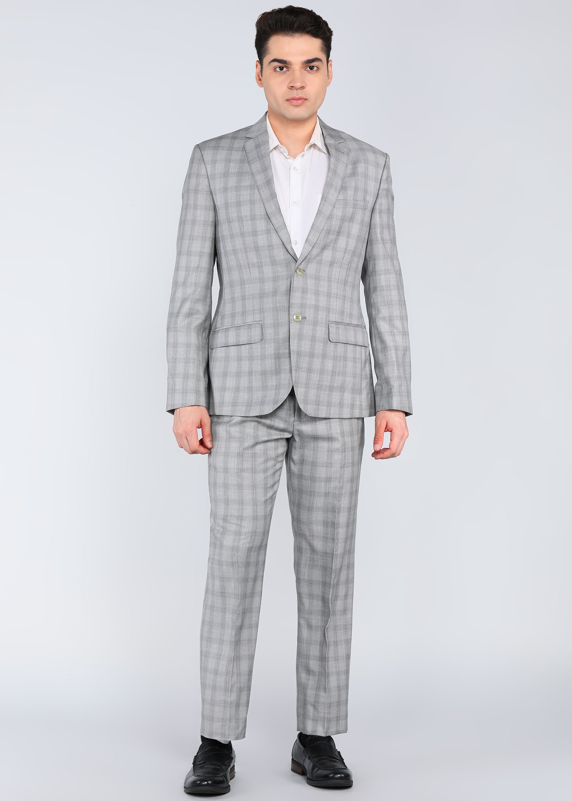 park avenue Men 2 btn-notch-compltt-flat front trs.-REG Checkered Suit-picture-15