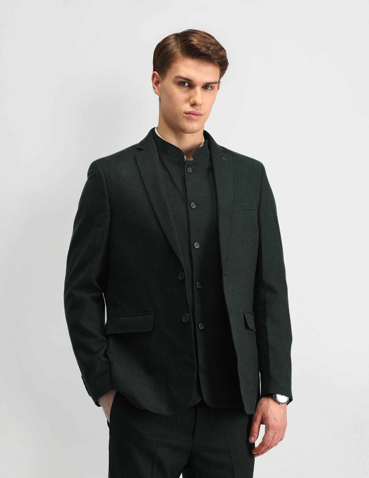 arrow Men 3-piece Solid Suit-picture-11