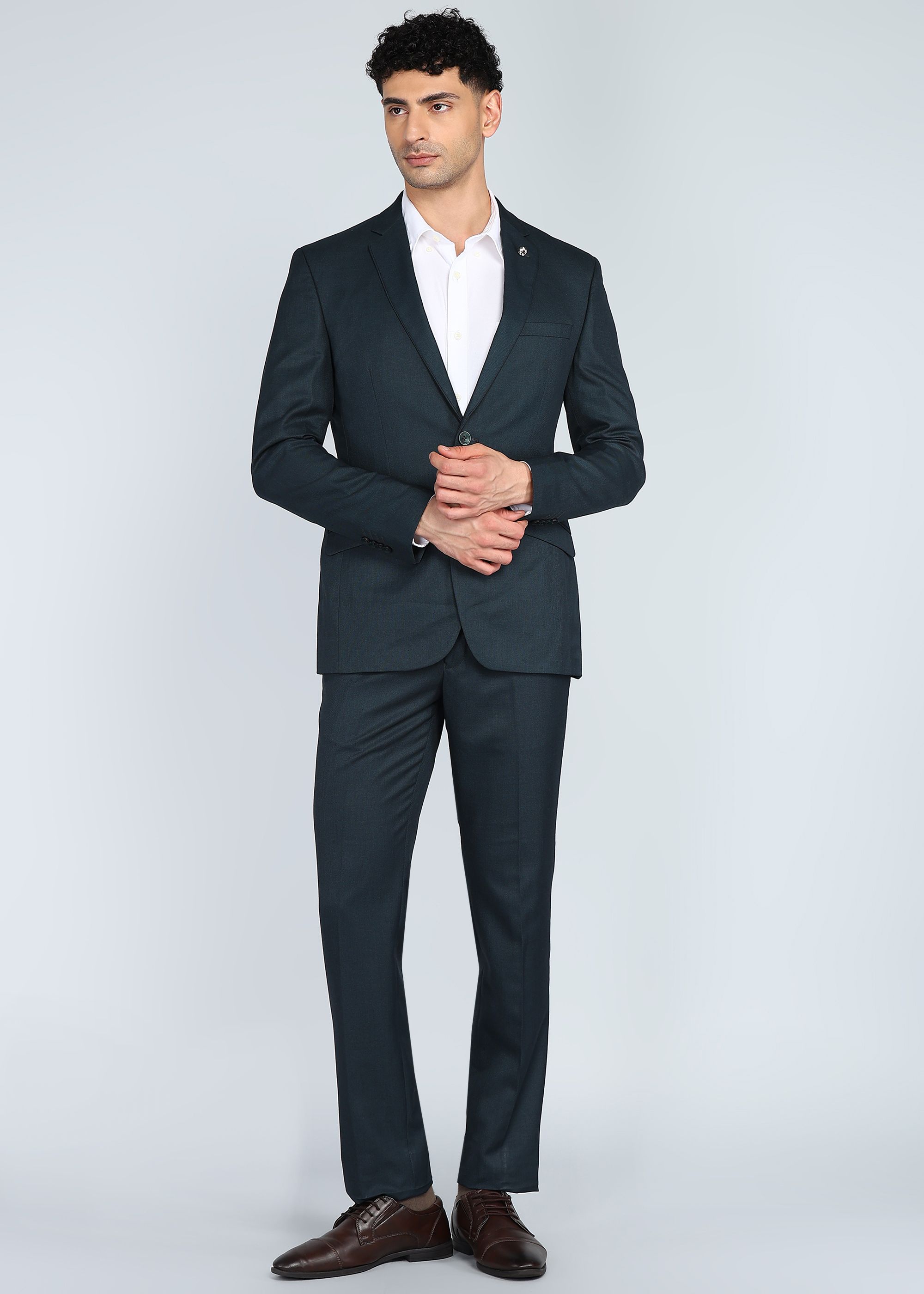 park avenue Men 2SB 3 PC NOTCH WITH PIPING W/C-S.SLIM Self Design Suit-picture-24