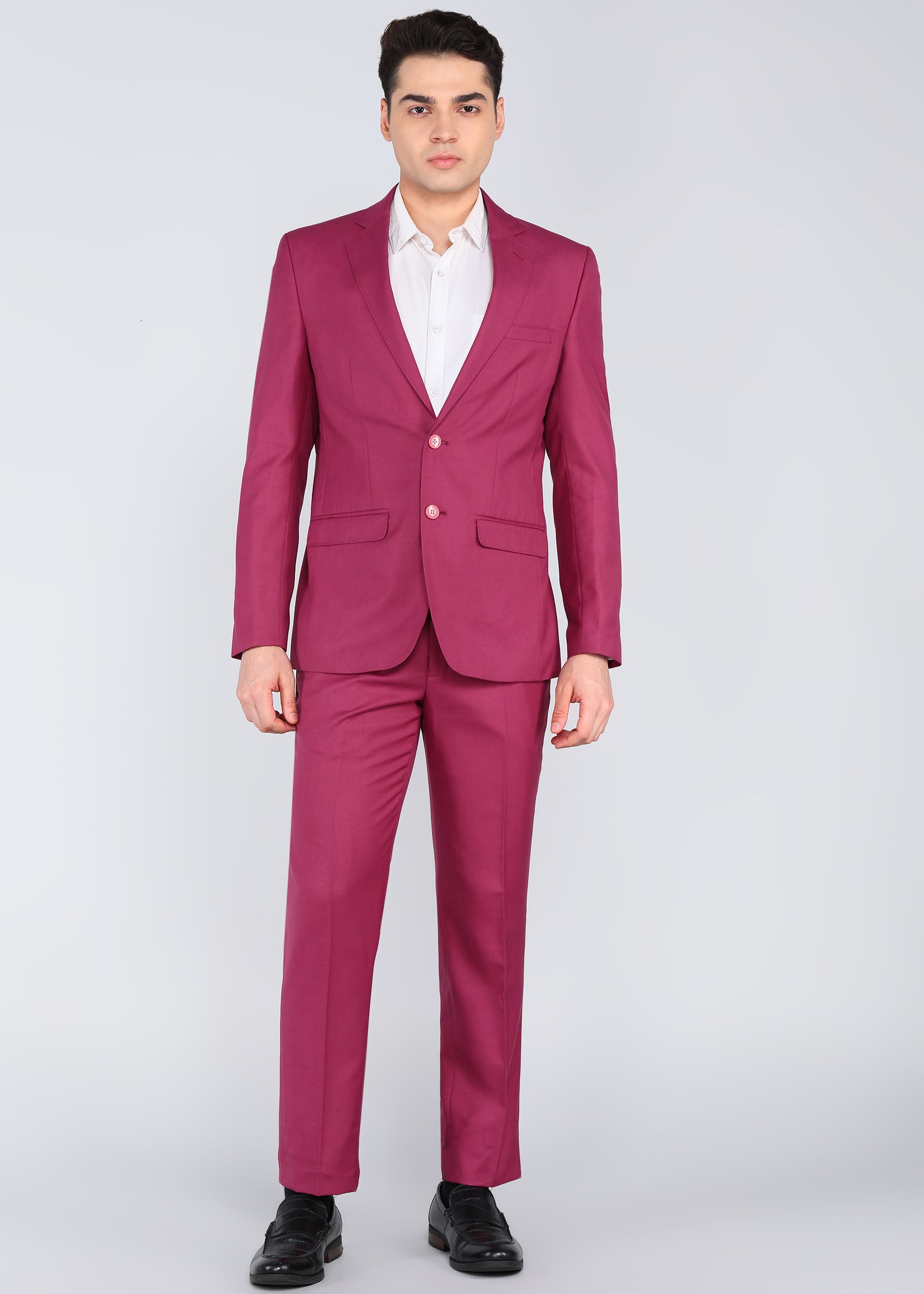 park avenue Men SB2 PLATINUM SLM FT SUIT 2PC-NOTCH 7CM Solid Suit-picture-44
