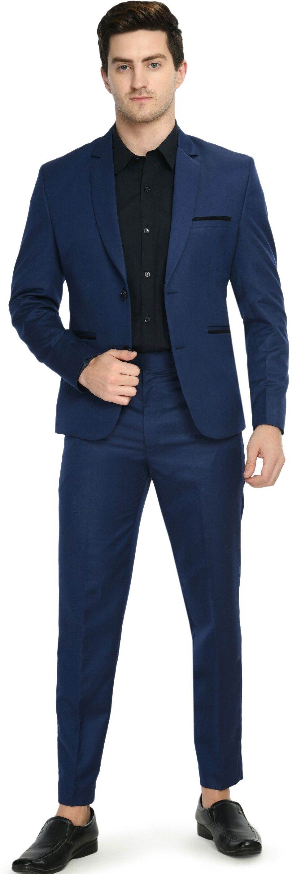 trulyfeb Men Single Breasted Solid Suit-picture-16