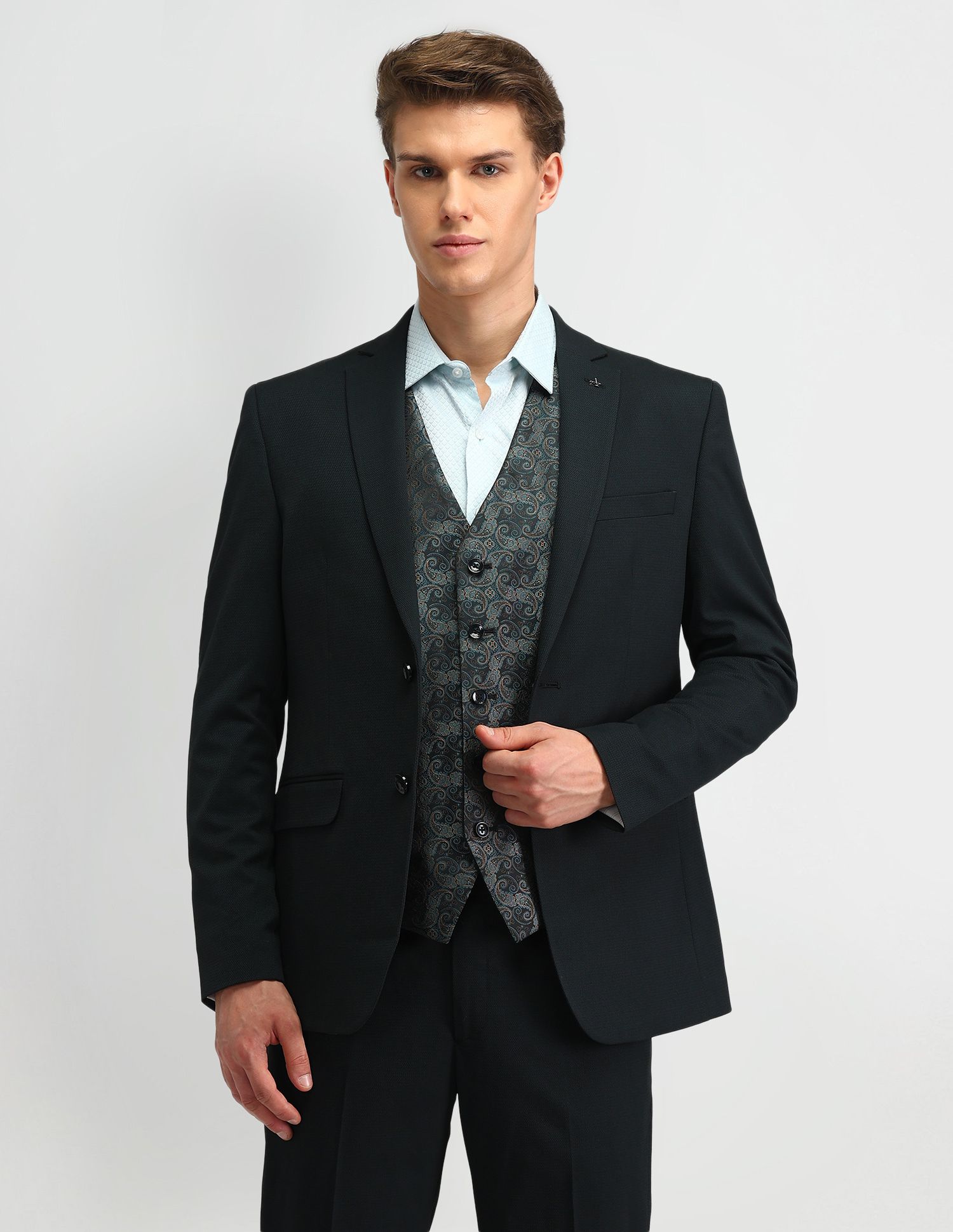 arrow Men 3-piece Self Design Suit-picture-34