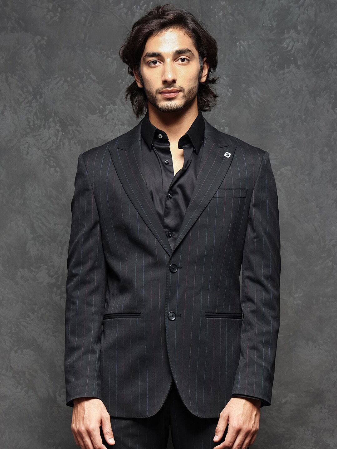 rare rabbit Men Single Breasted - 2 button Striped Suit-picture-27