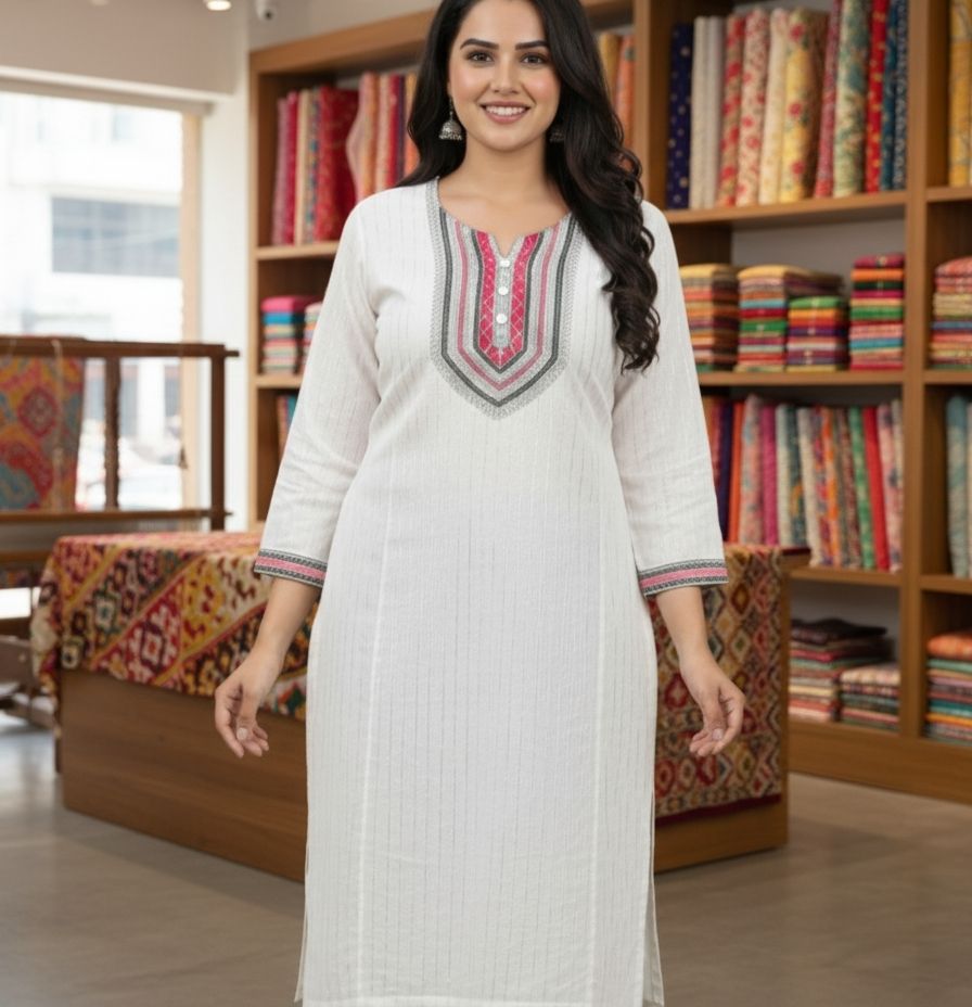 Women Kurtis with bottomwear Embroidered Suit