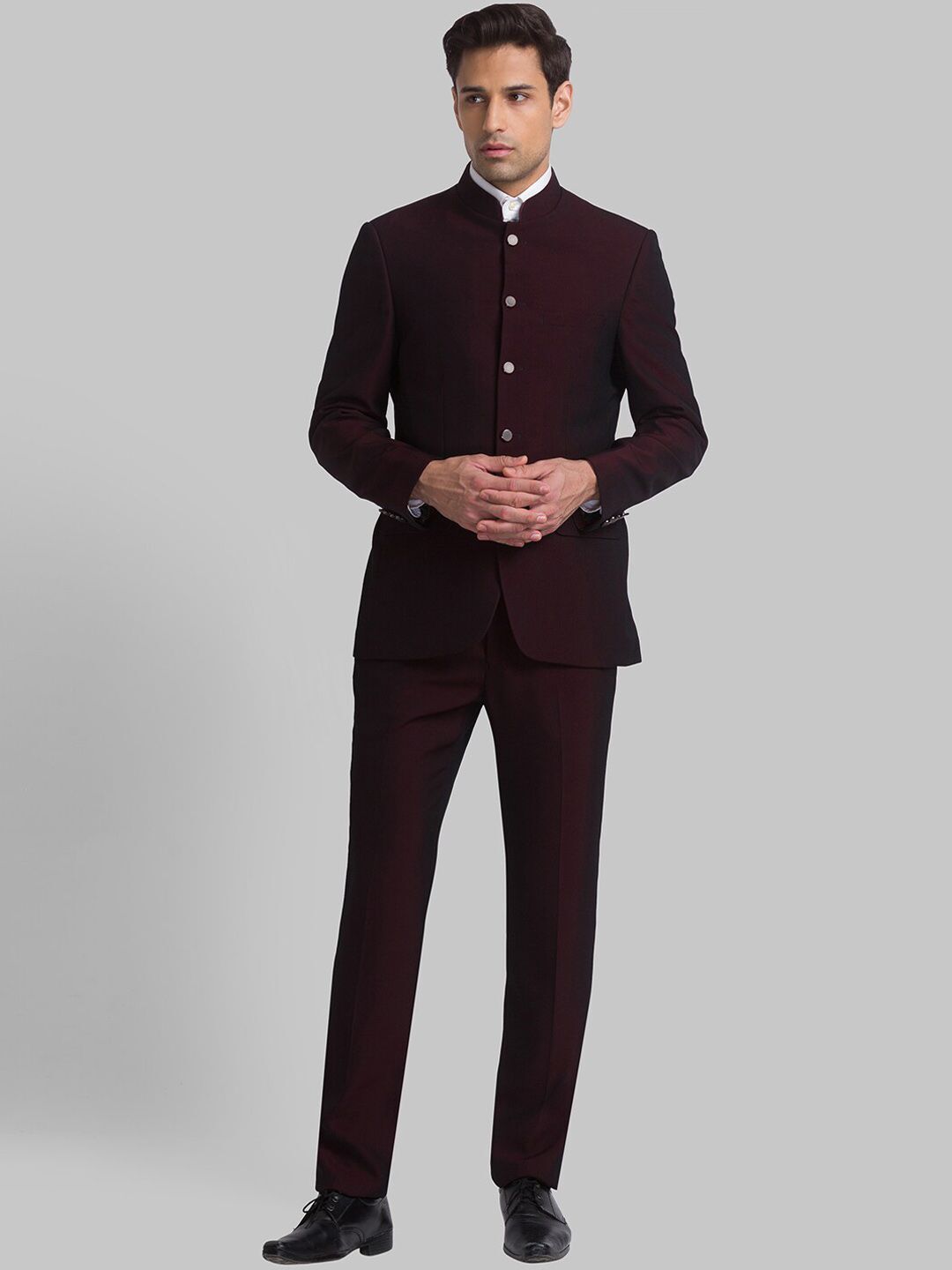 raymond Men 5BTN BANDGALA WID PIPING - CONT FIT Self Design Suit-picture-48