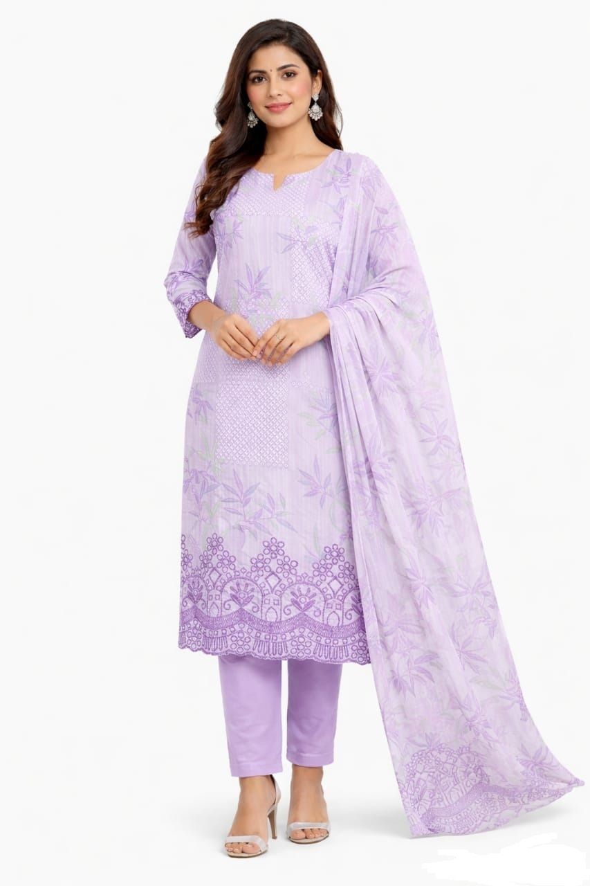 Women unstitched Embroidered Suit
