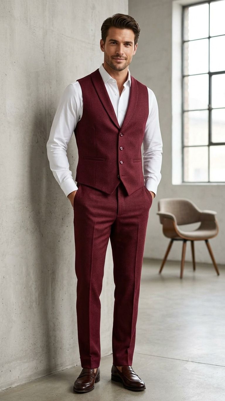 asthetic Men Men Solid Suit-picture-11