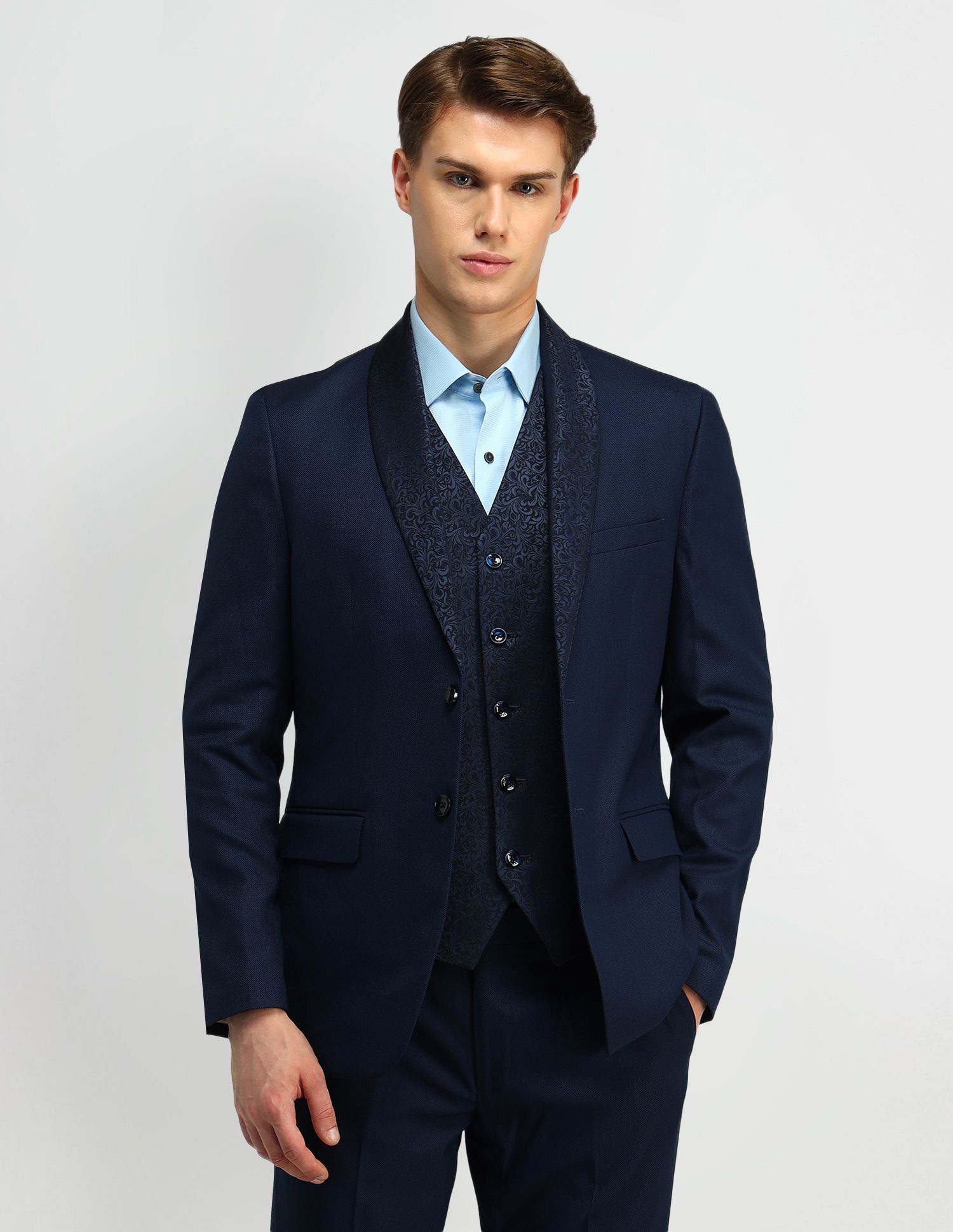 arrow Men 3-piece Self Design Suit-picture-33