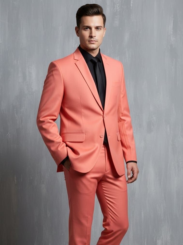 asthetic Men Single Breasted Self Design Suit-picture-10