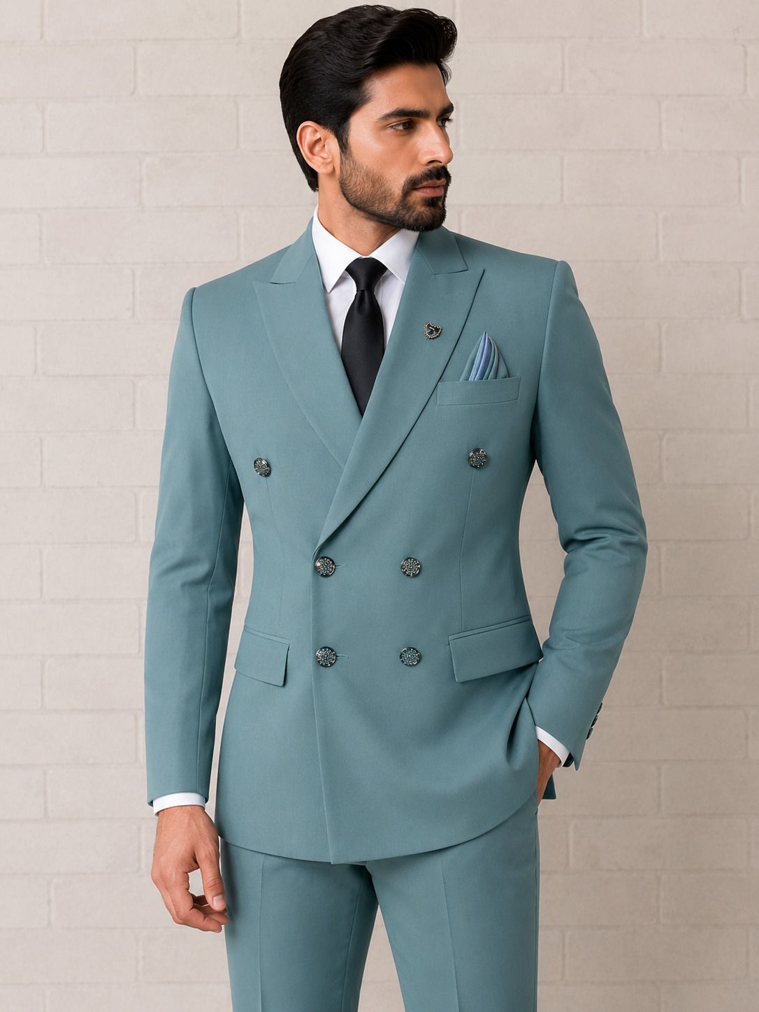 styl lite fashion Men 2 pcs suite Solid Suit-picture-46
