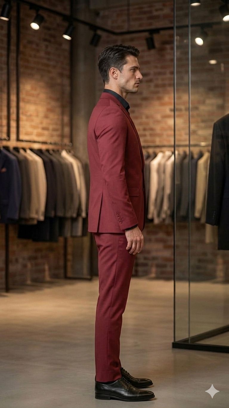 asthetic Men Single Breasted Self Design Suit-picture-47