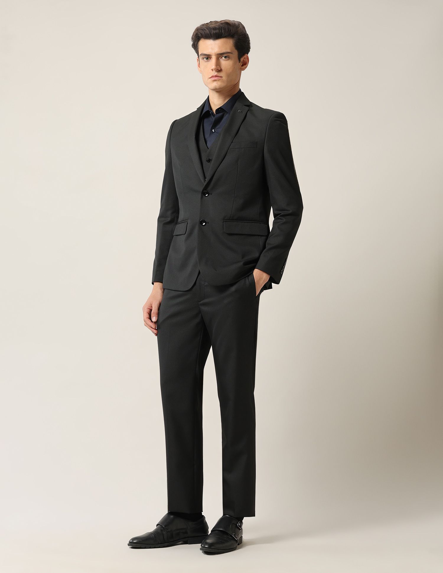 arrow Men 3-piece Self Design Suit-picture-27