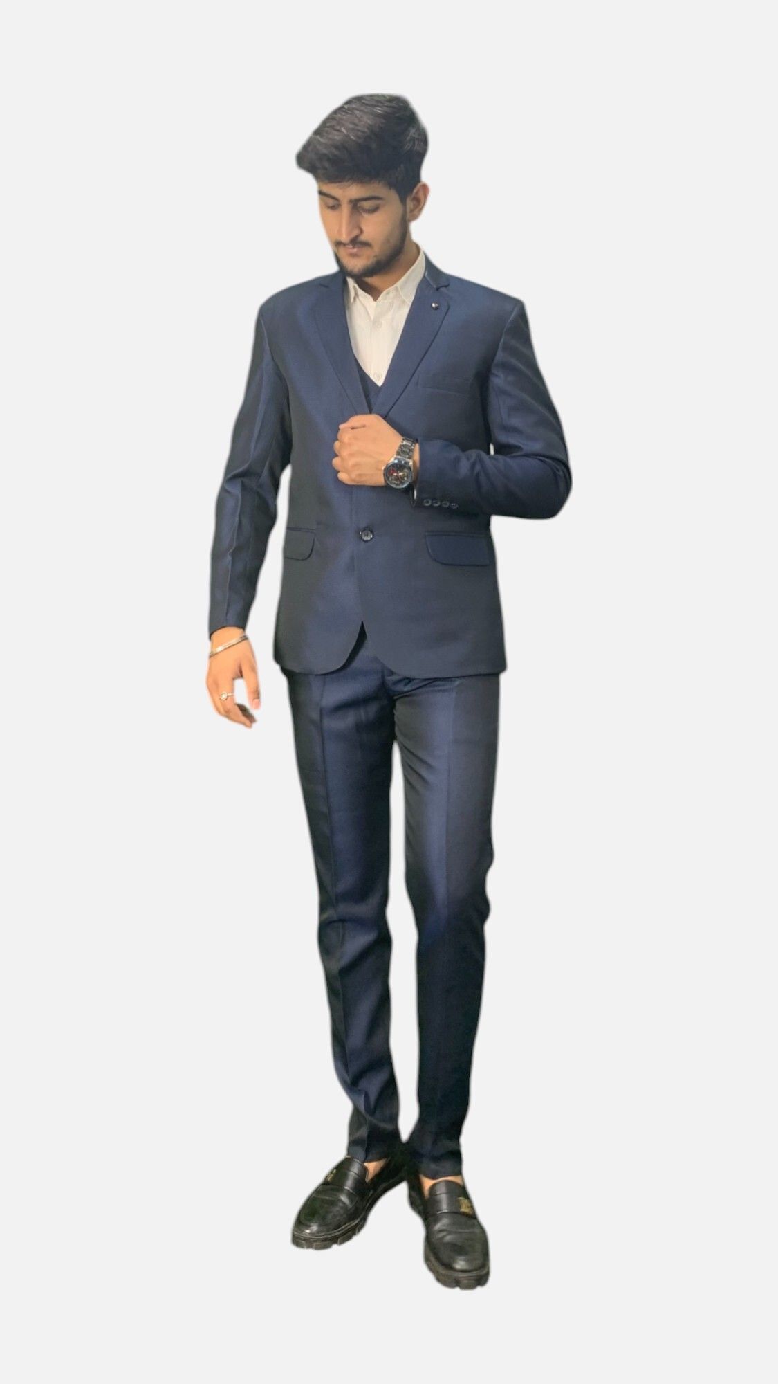 gargian master cut Men Single Breasted Solid Suit-picture-29