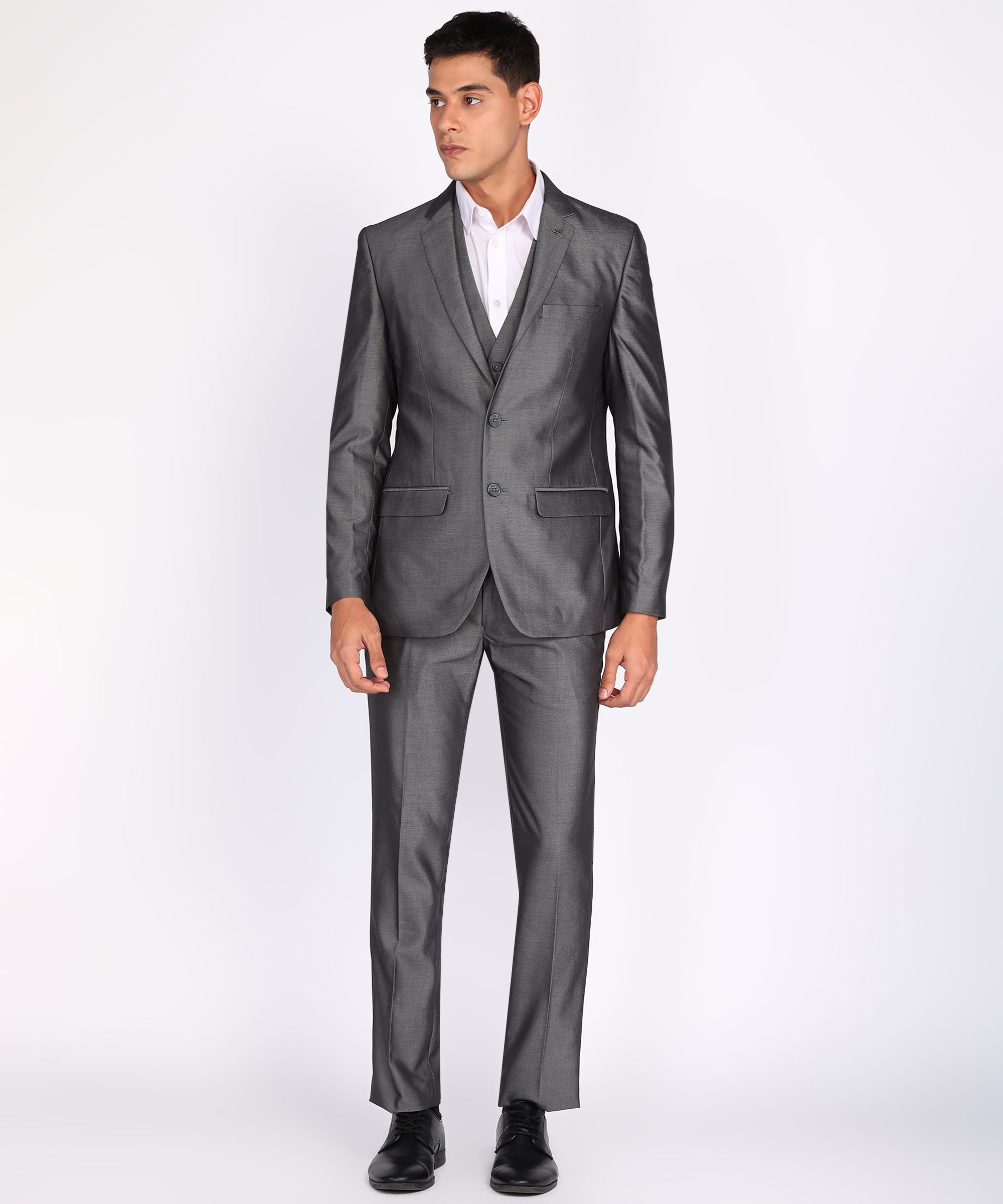 park avenue Men 3 PC Suit Solid Suit-picture-25