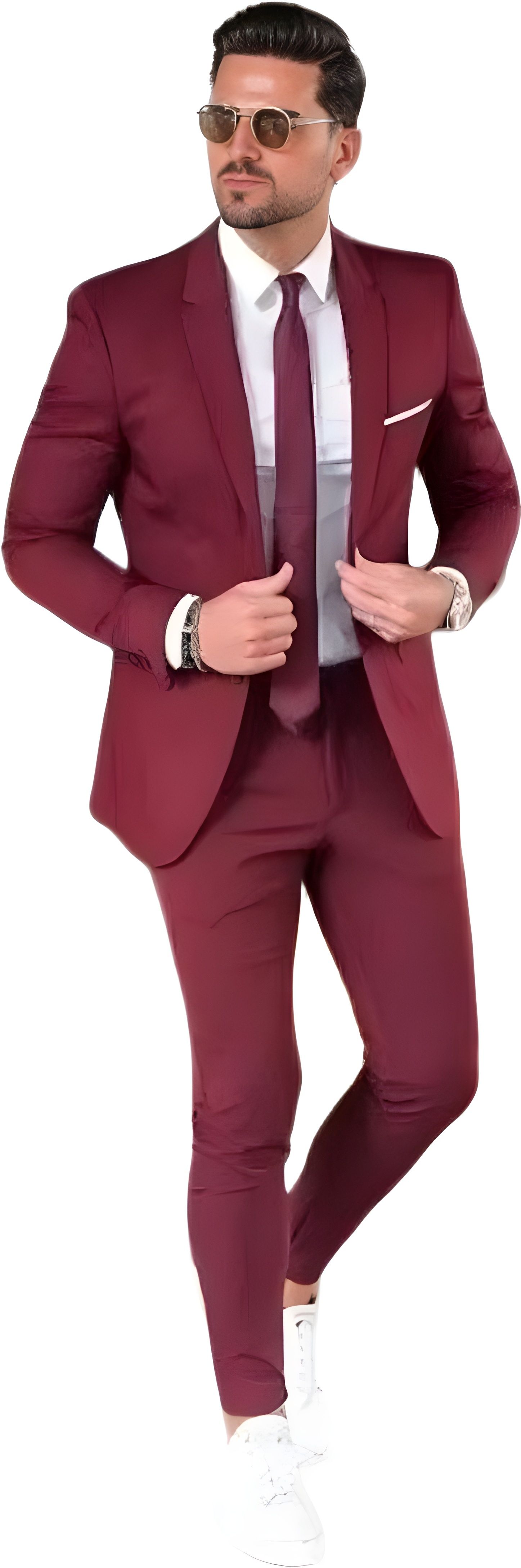 humjoli mens wear Men Slim Fit Single Breasted 2 Piece (Coat and Pant) Solid Suit-picture-10