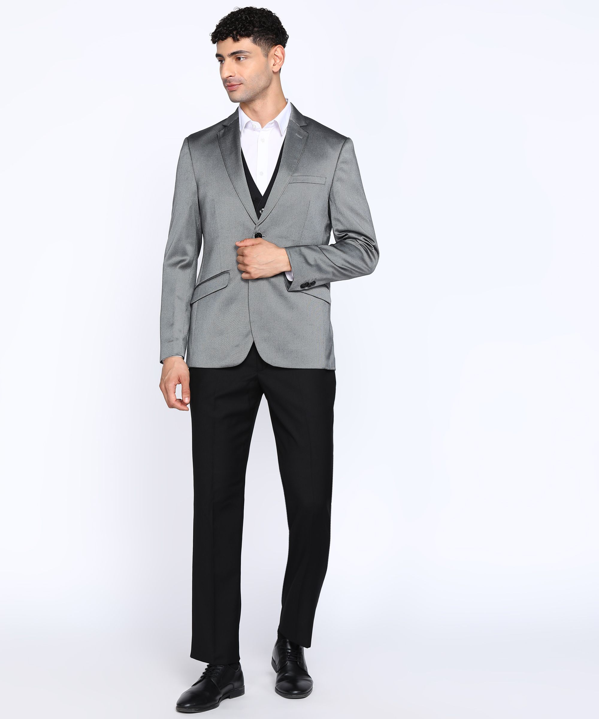 park avenue Men 3 Piece Set Self Design Suit-picture-10