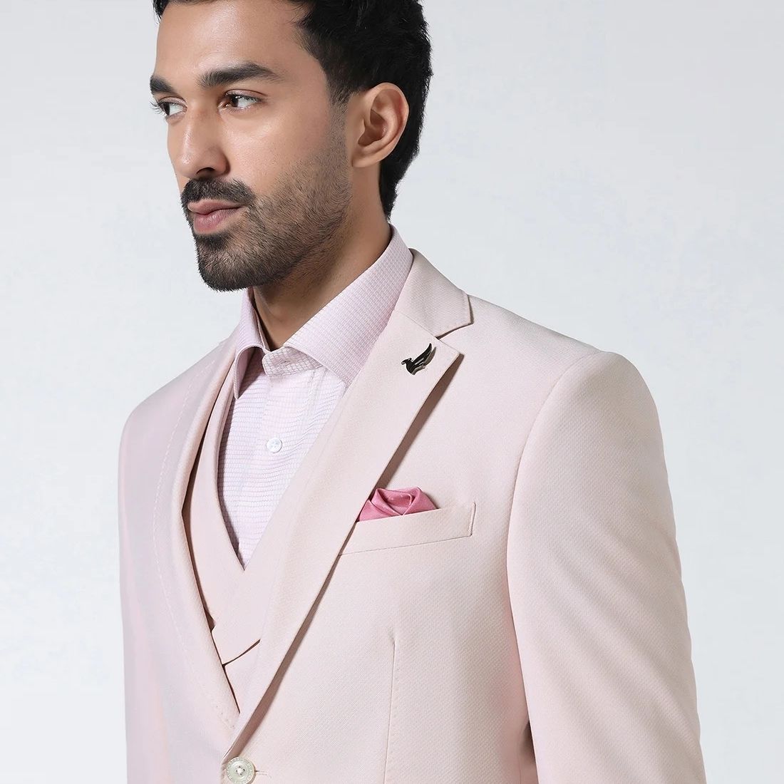 blackberrys Men Fitted Self Design Suit-picture-45