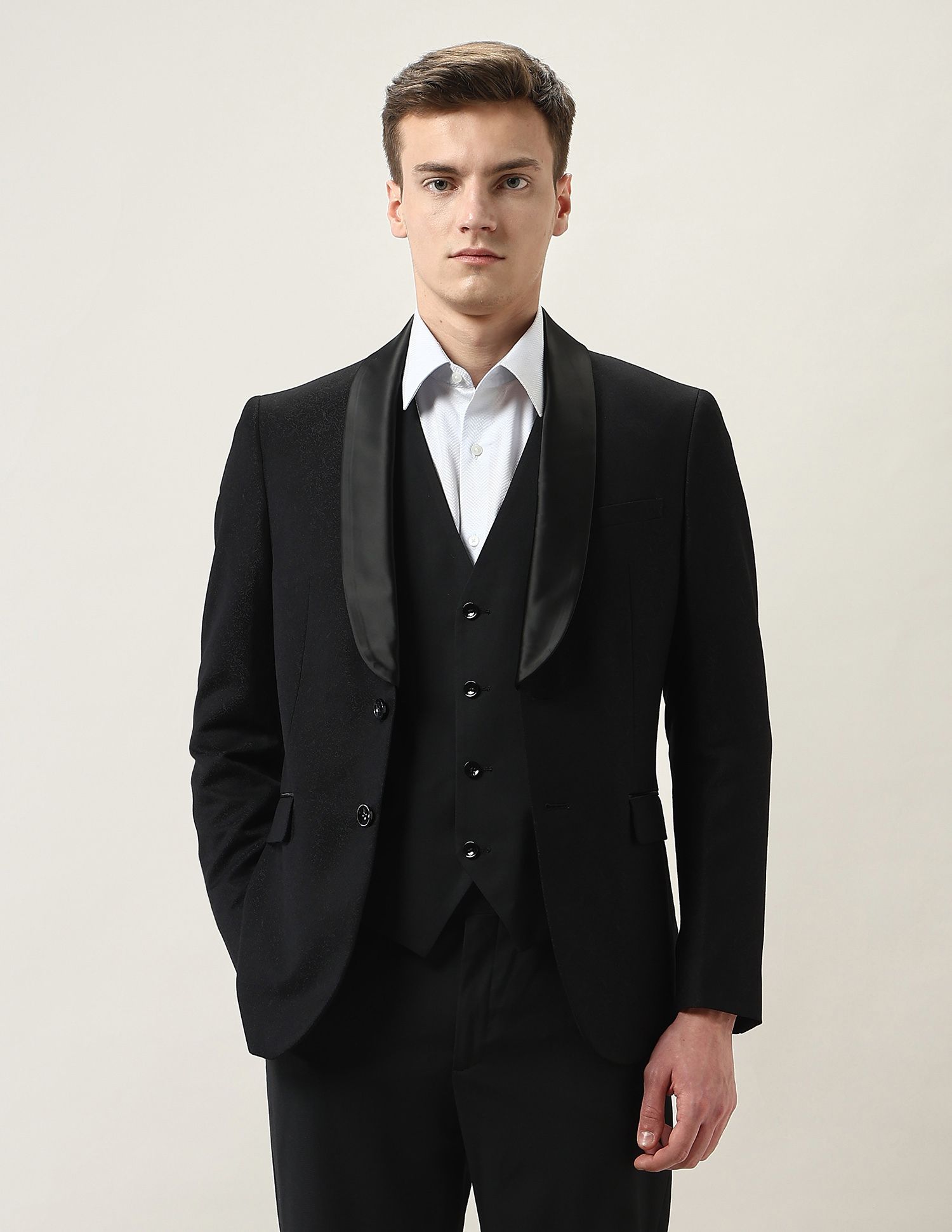 arrow Men Formal Wear Self Design Suit-picture-29