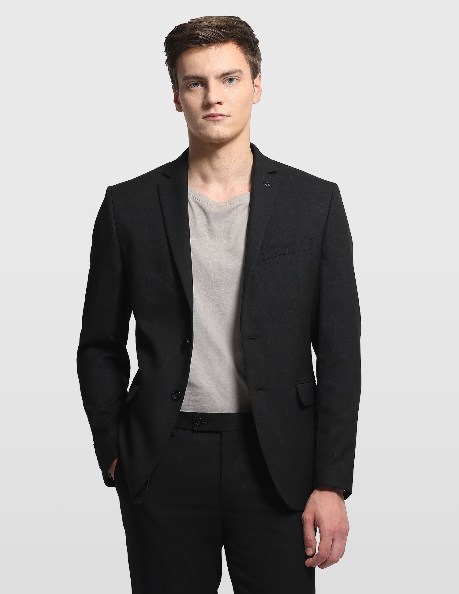 Men Two Piece Checkered Suit-image-33